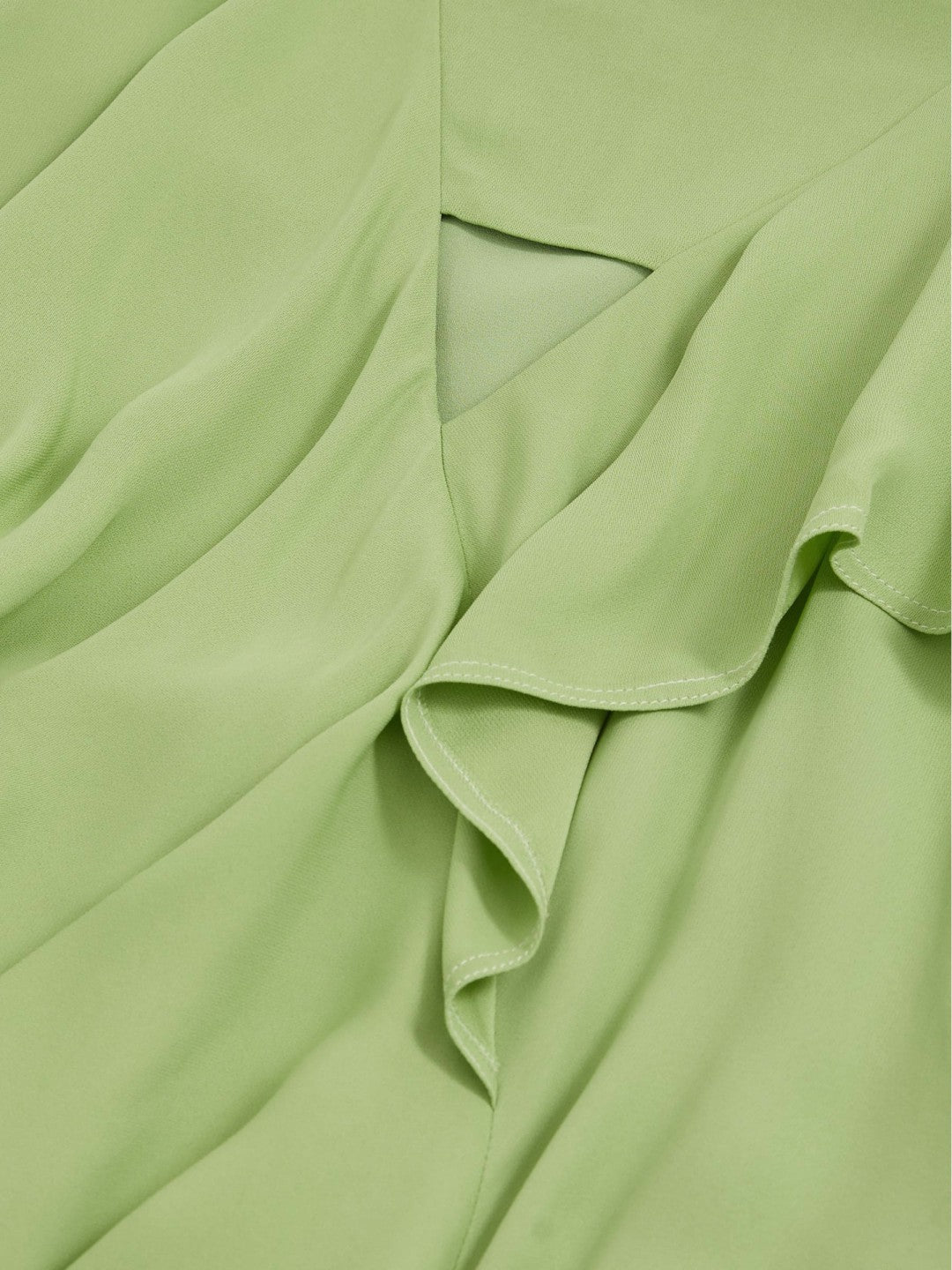 Reiss Ruffle-Detail Midi Dress in Green