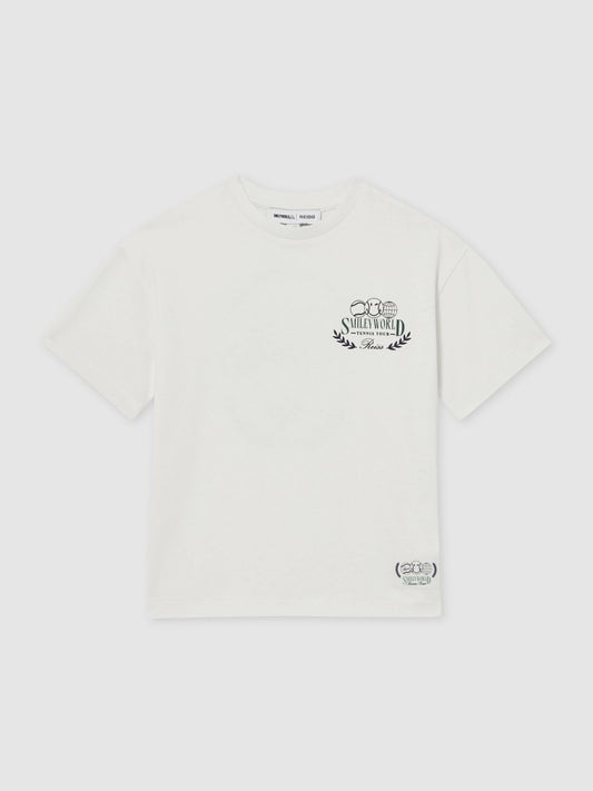 Reiss Affordable - 3-9 yrs SmileyWorld Oversize T-Shirt in White