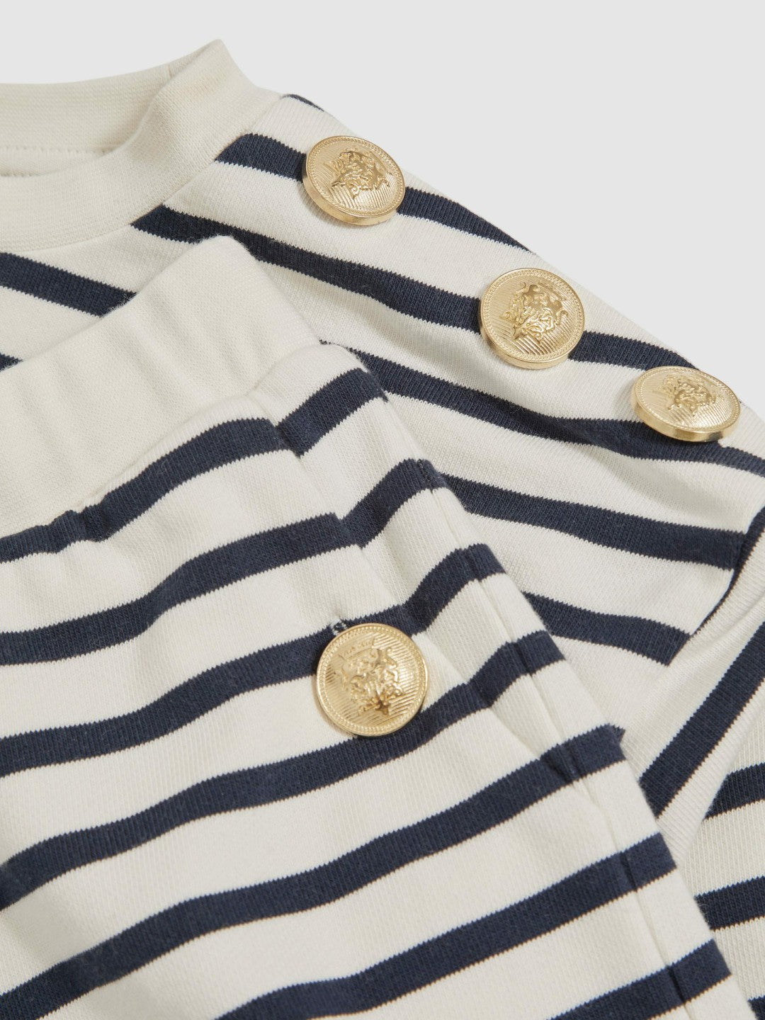 Reiss 9-13 yrs Stripe Sweatshirt and Shorts Set Cotton-Blend in Navy/Ivory