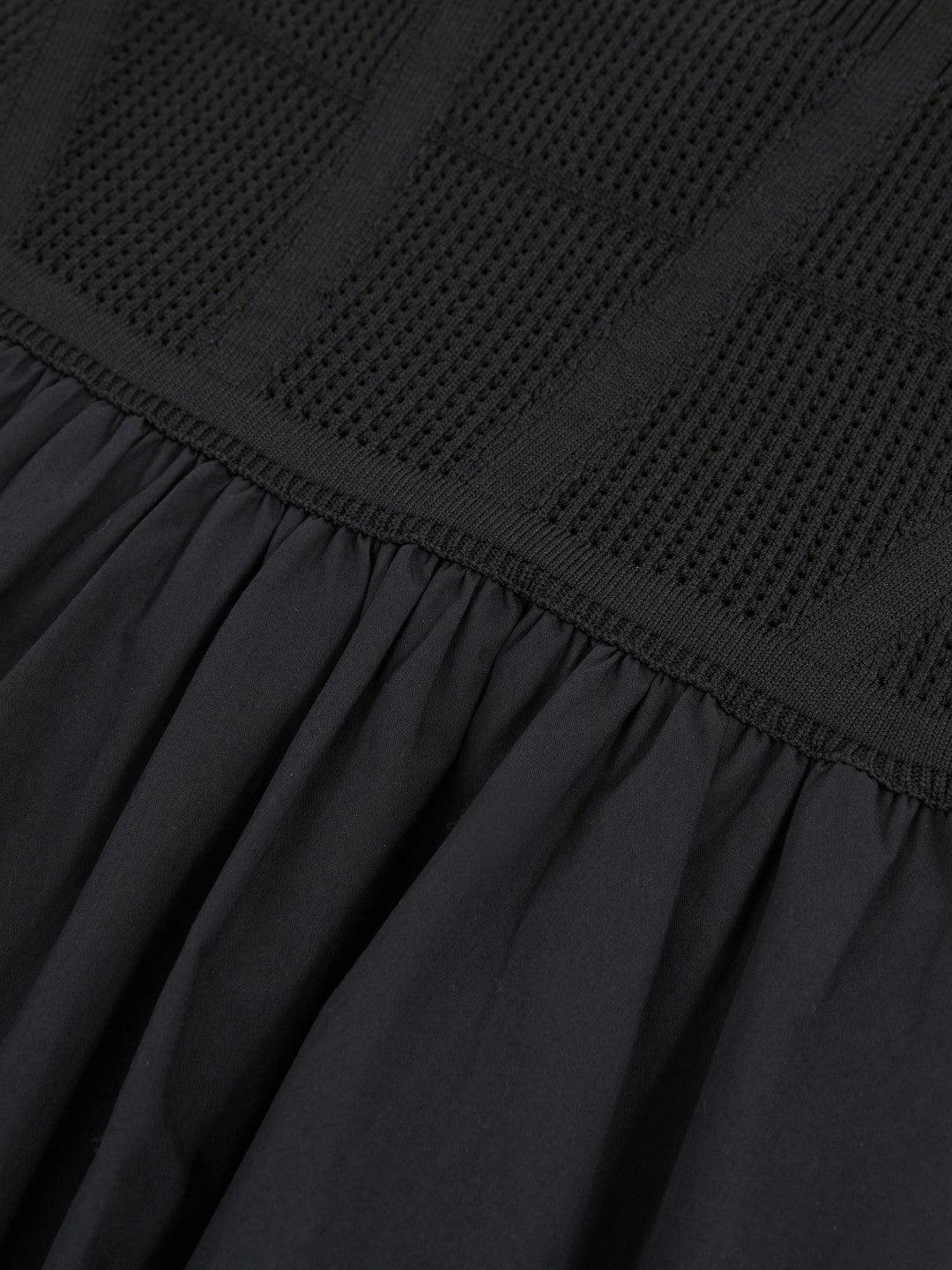 Reiss Perforated-Knit Cotton-Skirt Midi Dress in Navy