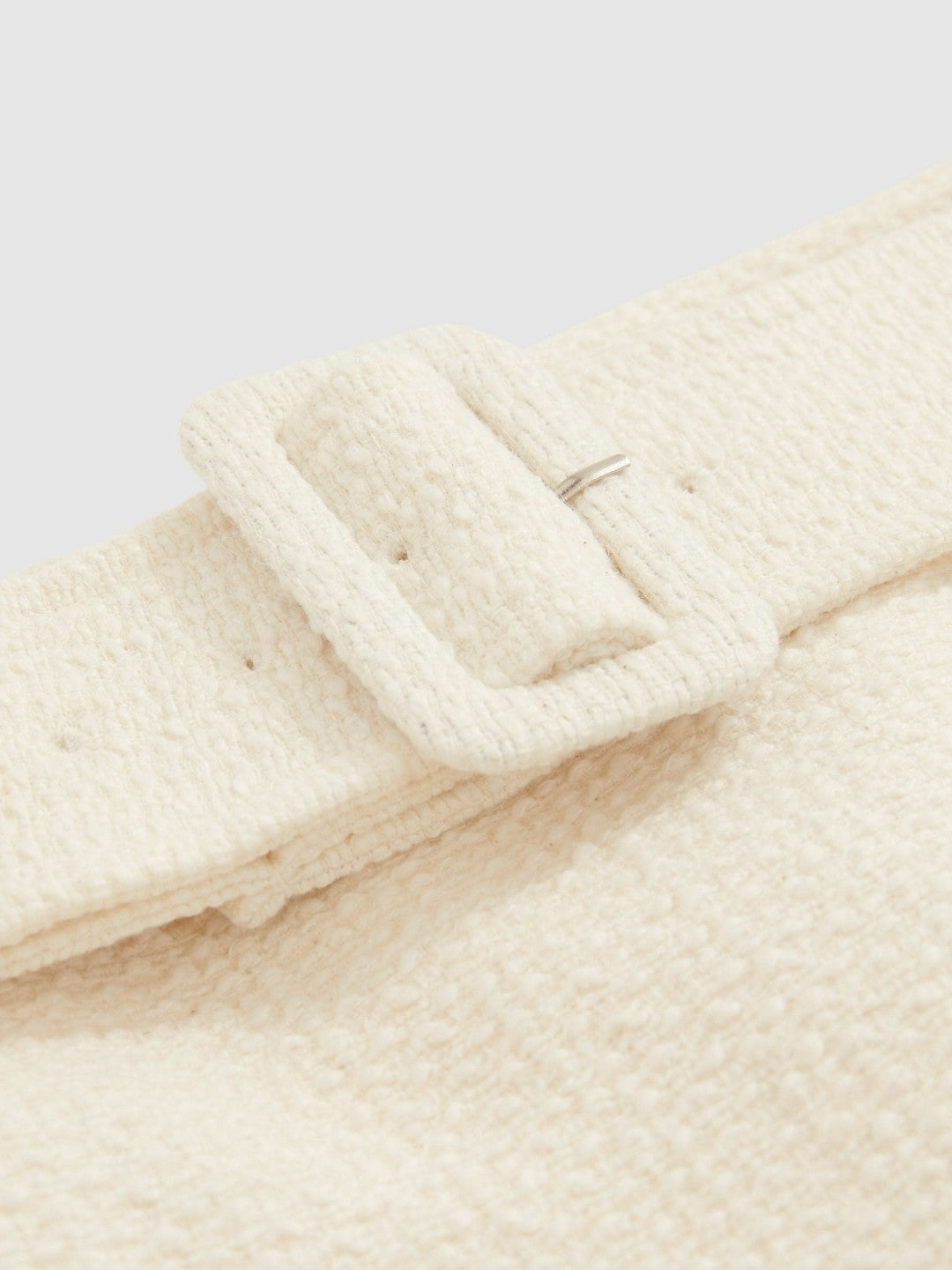 Reiss Offer - Bouclé Belted Mini Skirt With Wool and Cotton in White