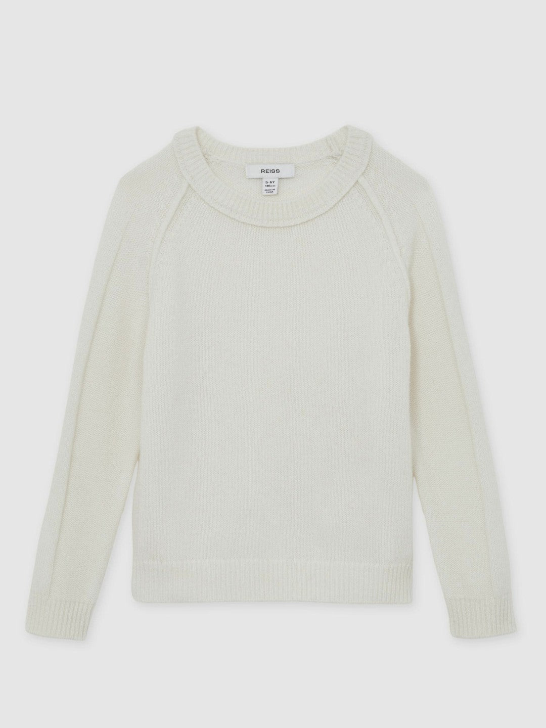 Reiss Value - 3-9 yrs Wool-Cashmere Reverse-Seam Jumper in Off White