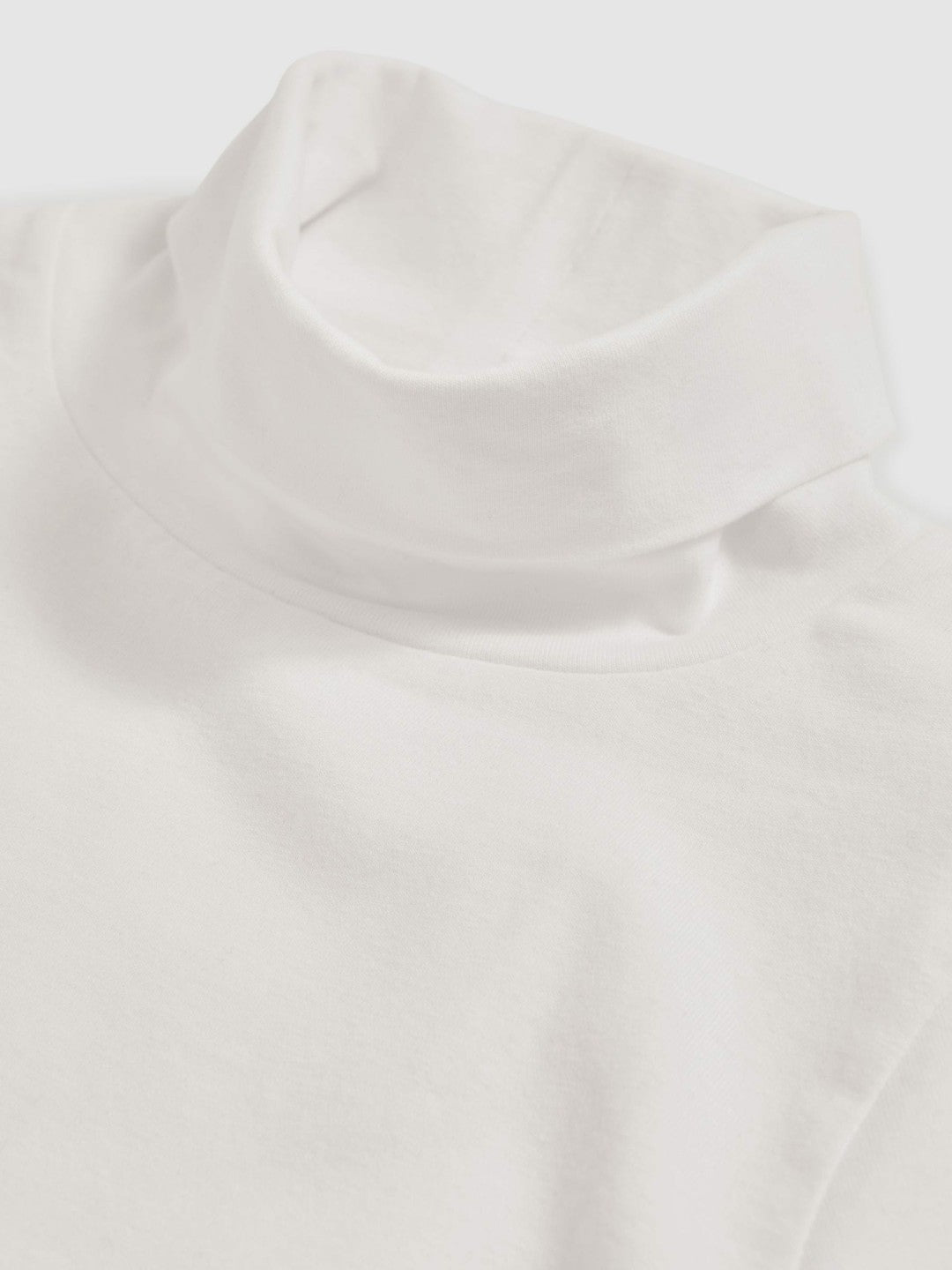 Reiss Sale - 13-14 yrs Cotton-Jersey Roll-Neck Top with Stretch in Ivory