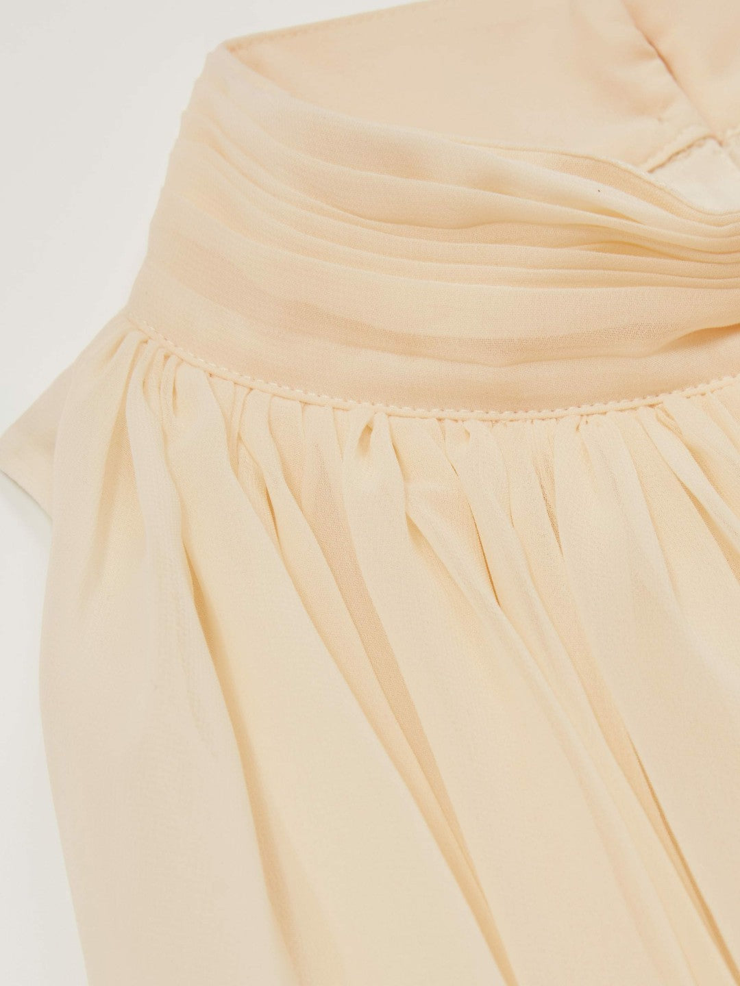 Reiss Draped Chiffon Sleeveless Top in Ivory