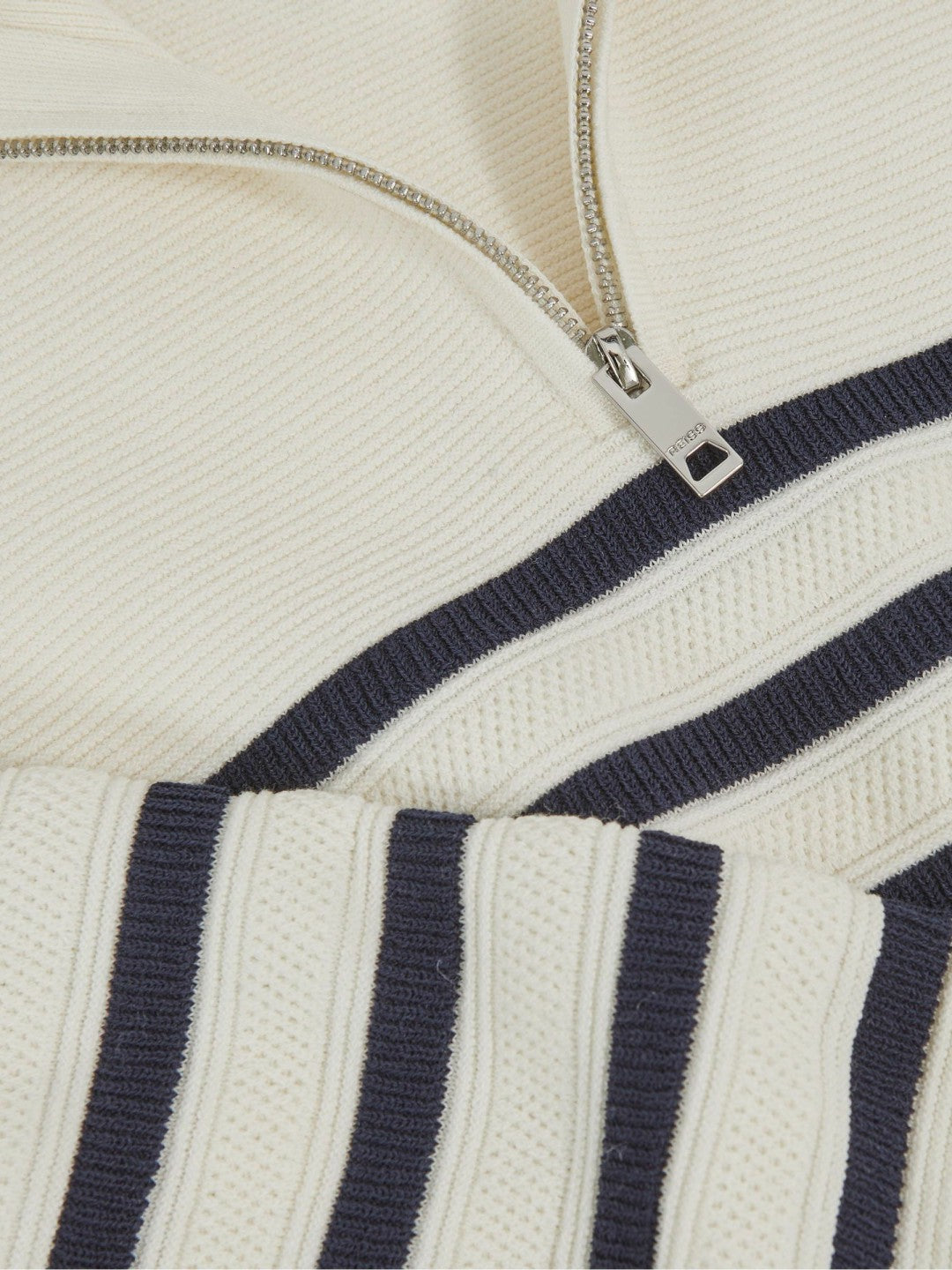 Reiss 13-14 yrs Cotton-Blend Stripe Half-Zip Jumper in White