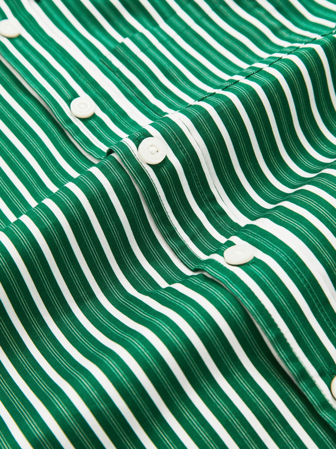 Reiss Savings - 13-14 yrs Cotton-Poplin Striped Oversize Shirt in Green/White