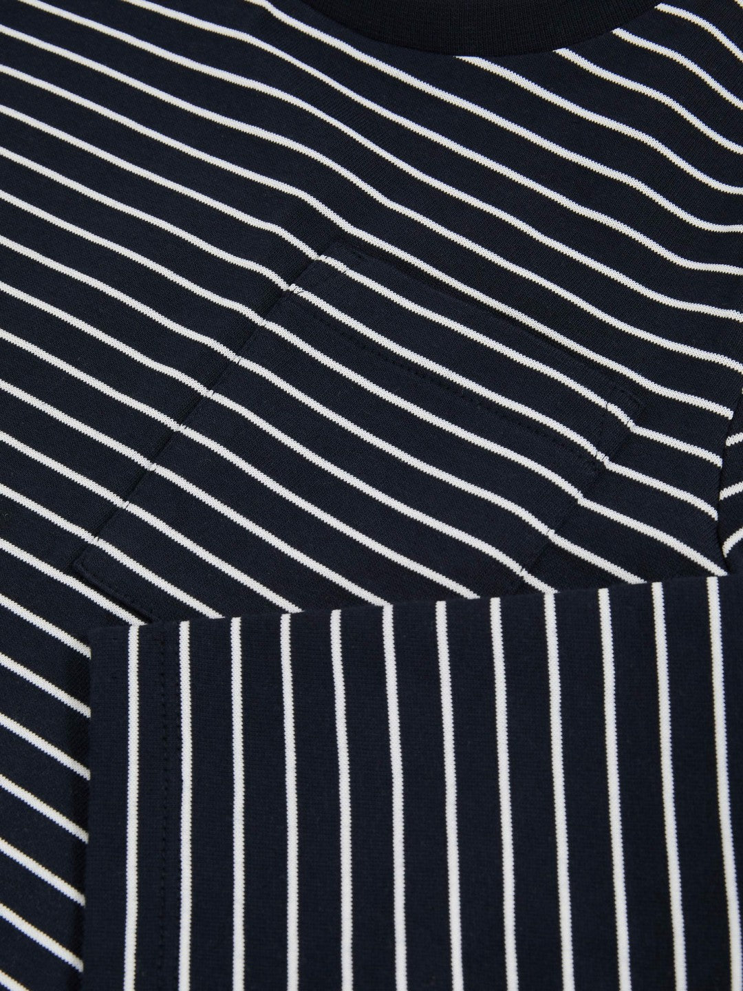Reiss Best Seller - 13-14 yrs Stretch-Cotton Stripe T-Shirt in Navy/White