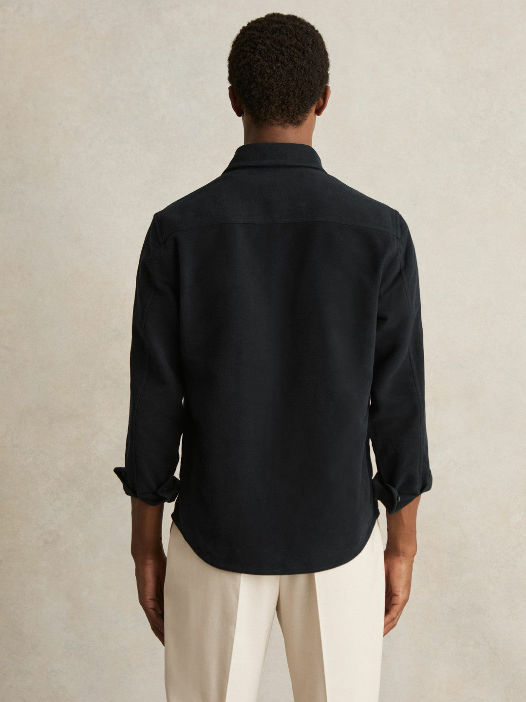 Reiss Moleskin-Cotton Twin-Pocket Overshirt in Navy