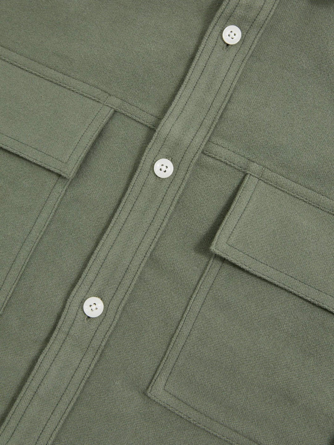 Reiss Moleskin-Cotton Twin-Pocket Overshirt in Green