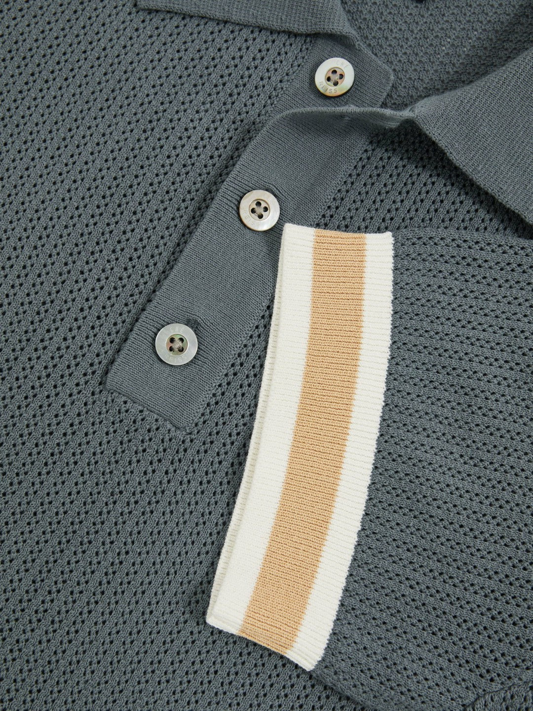 Reiss Offer - | Ché Cotton Knit Polo Shirt in Airforce Blue