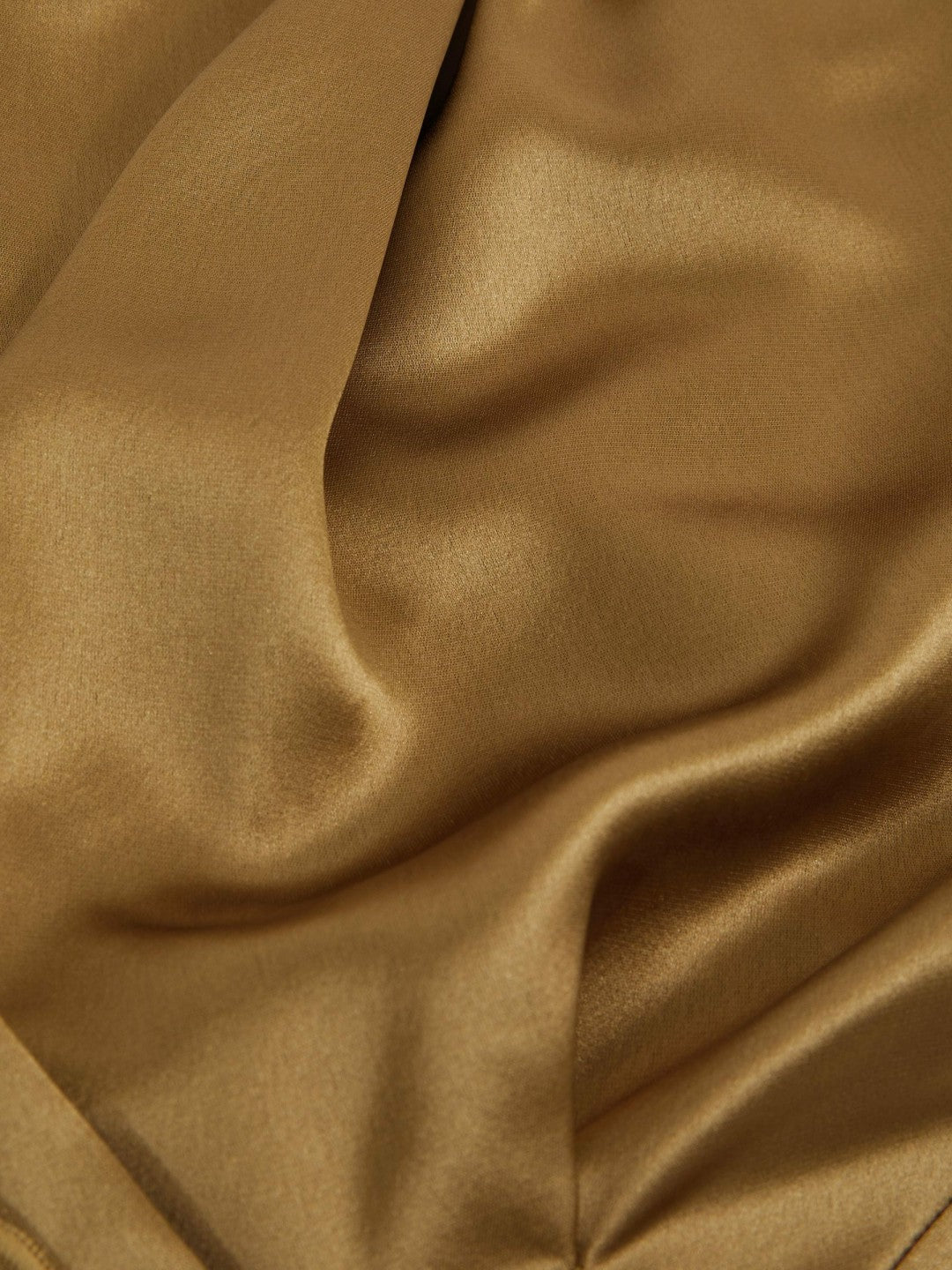 Reiss Acler Draped Satin Midi Dress in Gold Moss