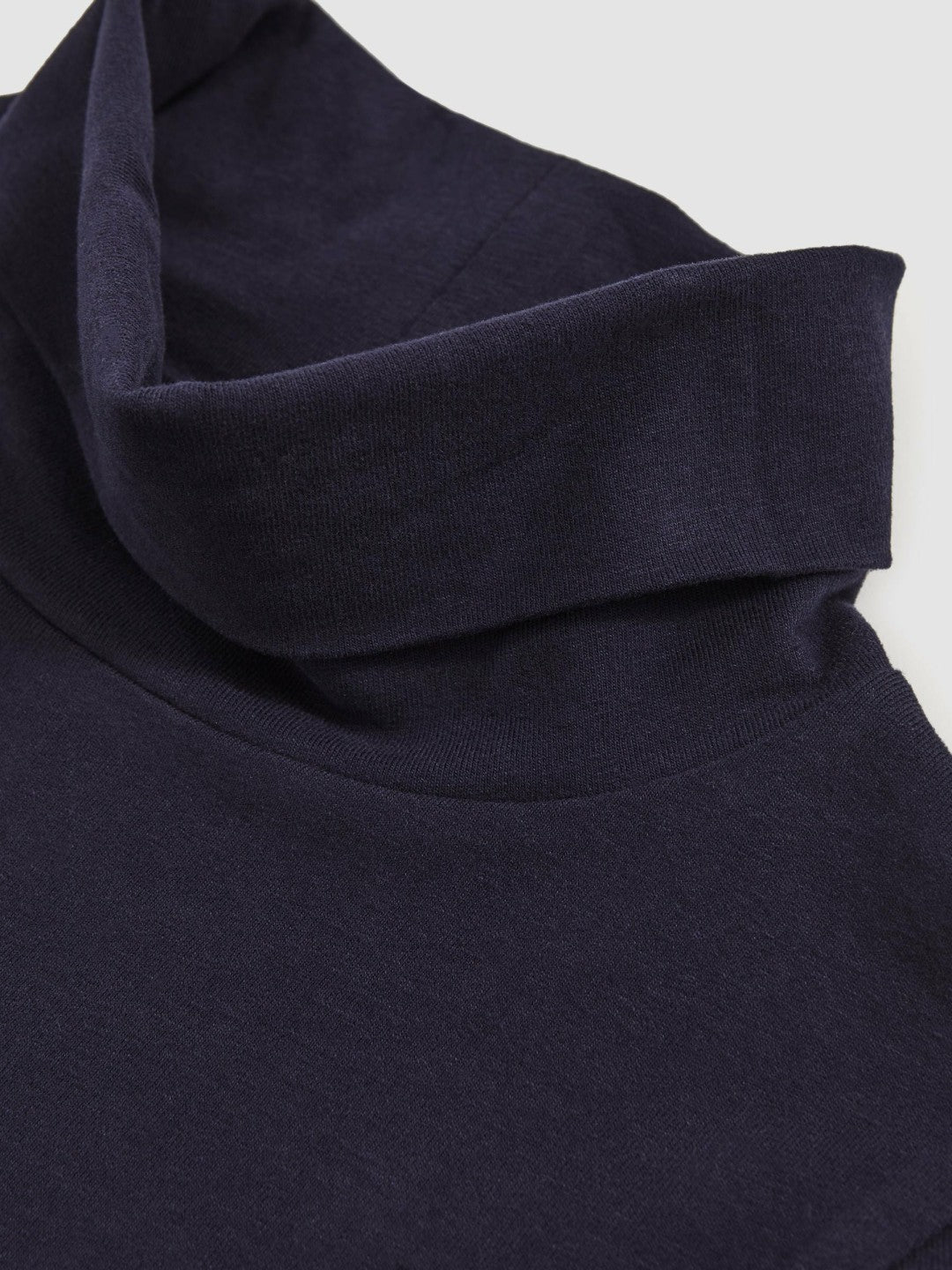 Reiss Popular Choice - 13-14 yrs Cotton-Jersey Roll-Neck Top with Stretch in Navy