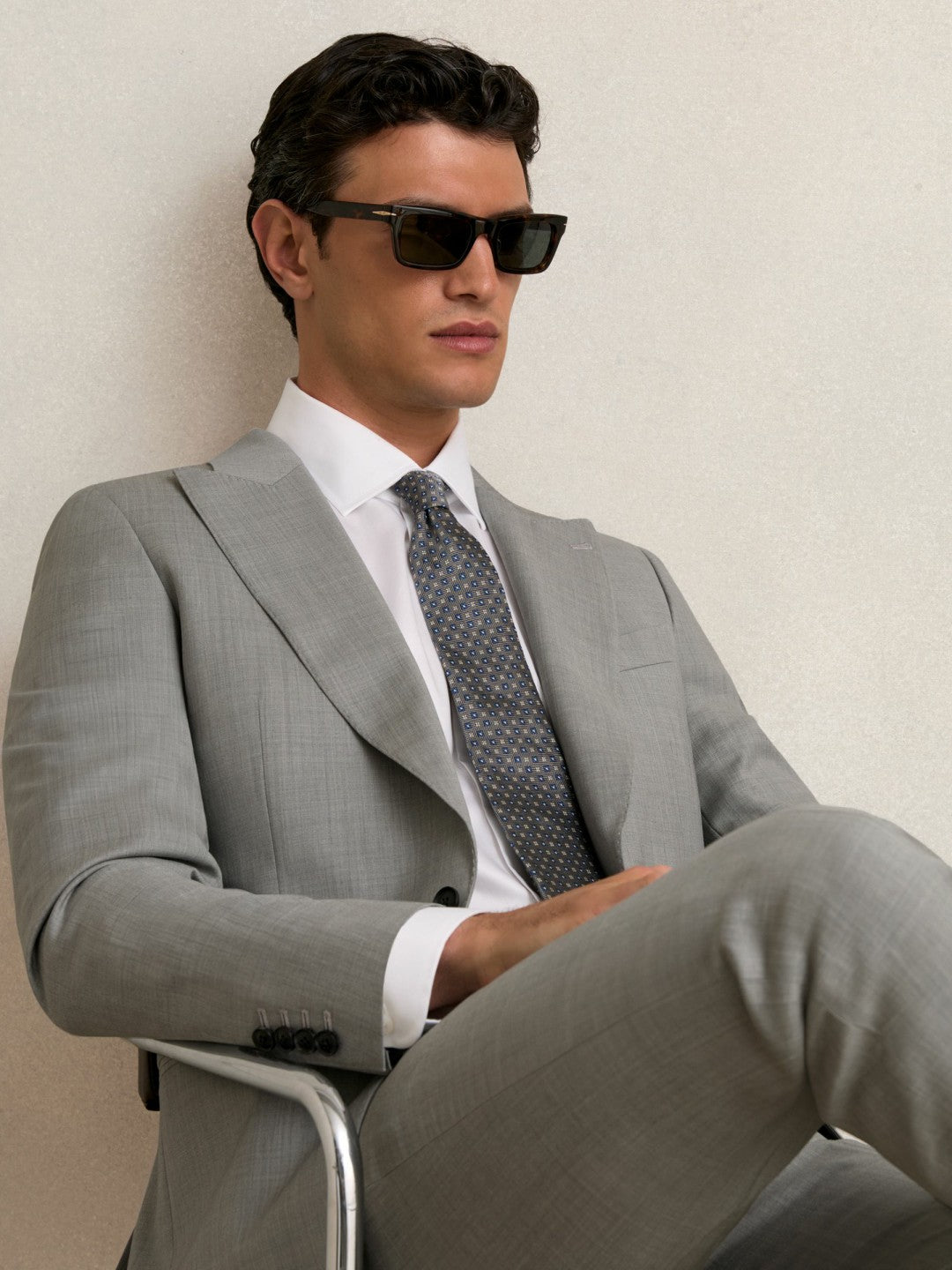 Reiss Slim-Fit Wool Single Breasted Suit Blazer in Mid Grey