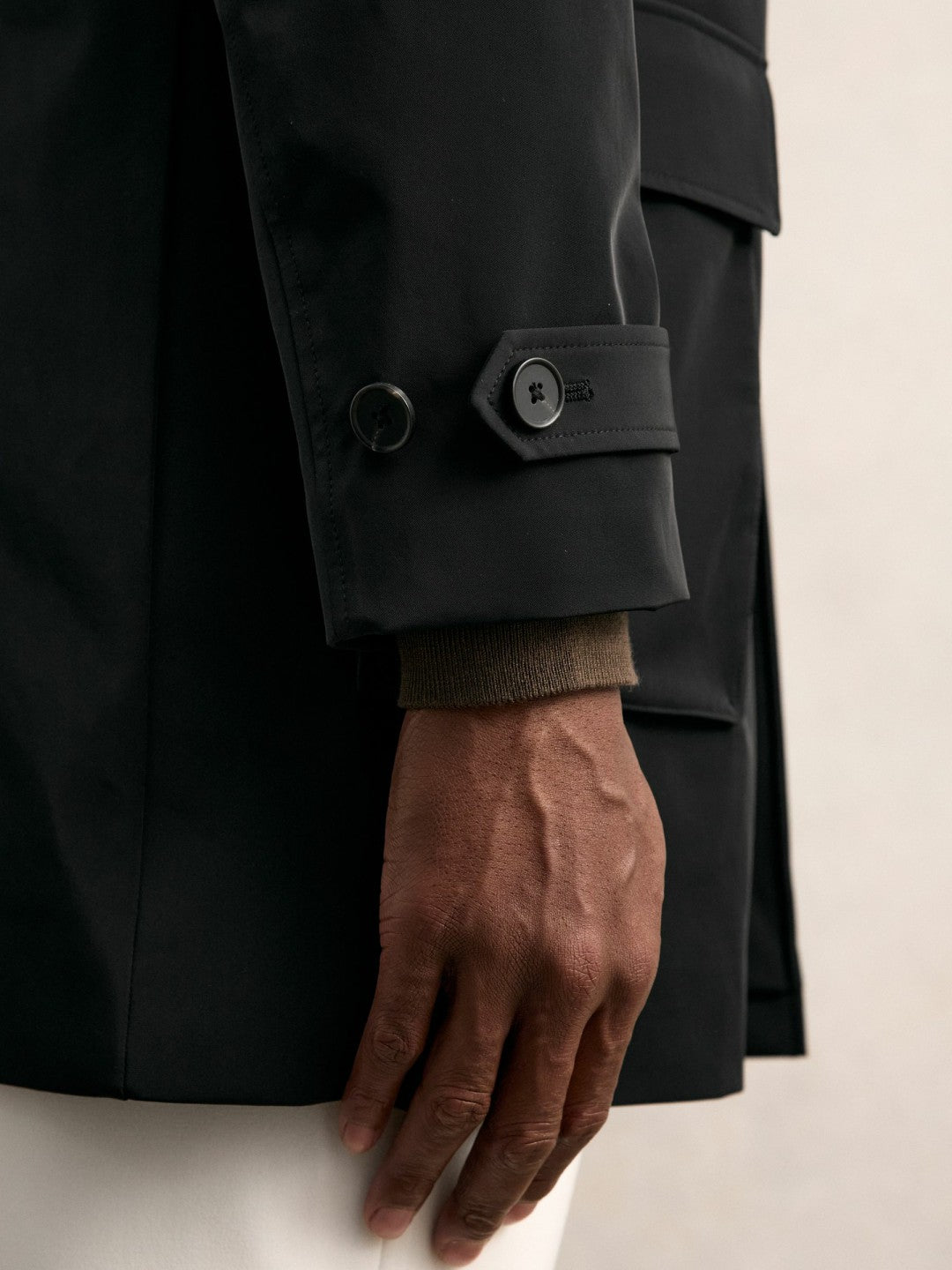 Reiss Hybrid Removable-Gilet Overcoat in Black