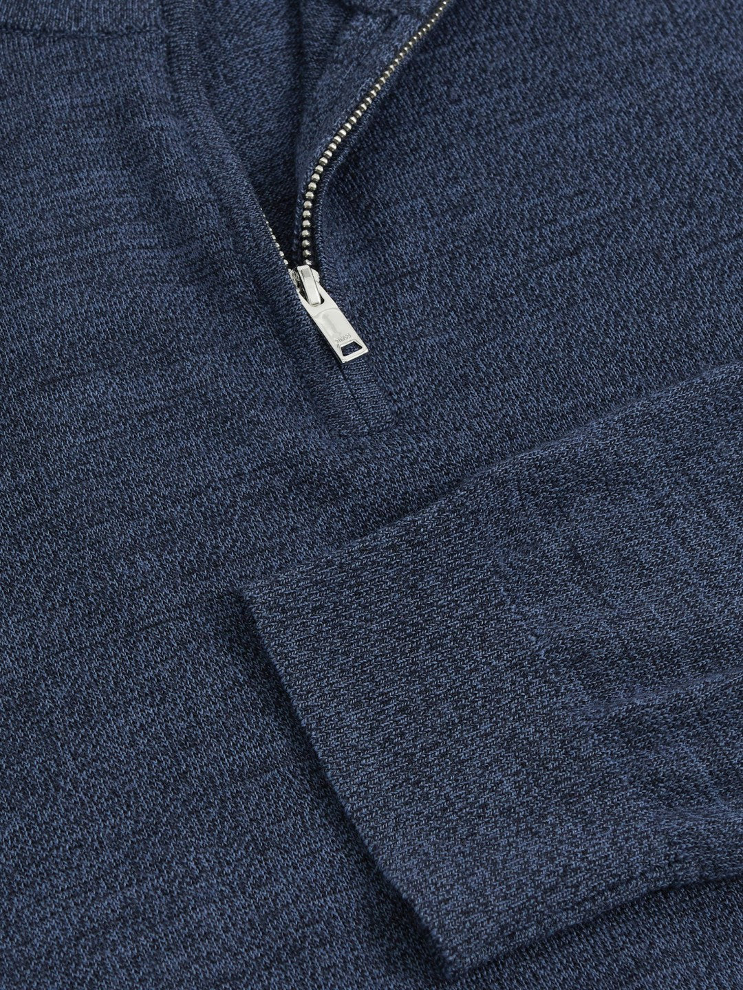 Reiss Best Seller - Merino Wool Half-Zip Jumper in Denim Jaspe