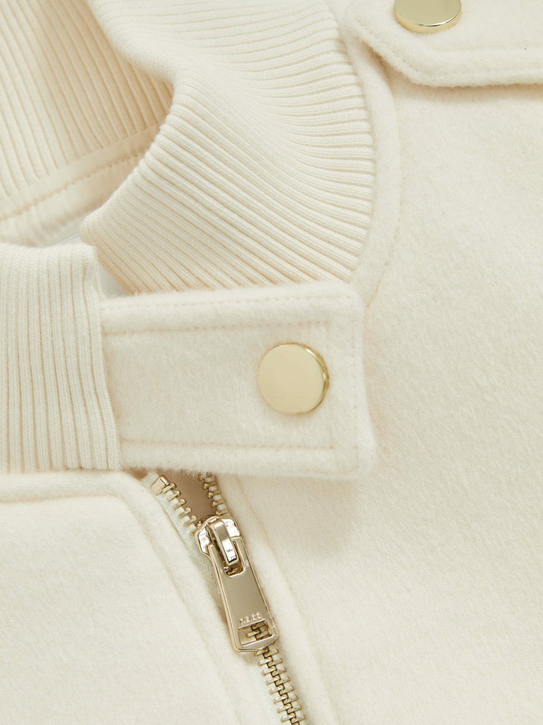 Reiss Offer - Brushed Wool Epaulette Bomber Jacket in Cream