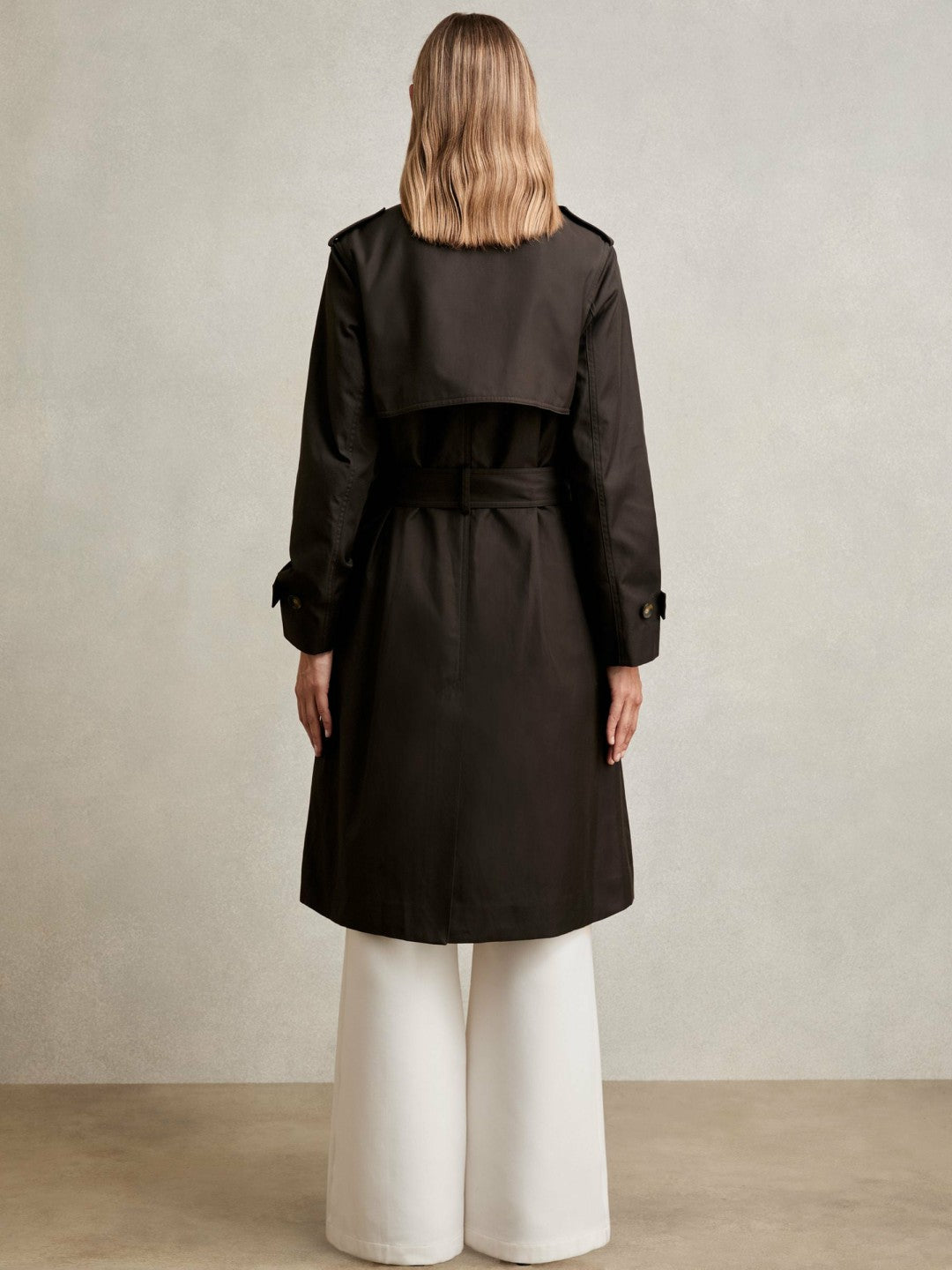 Reiss Petite Hooded Insert Trench Coat in Chocolate Brown