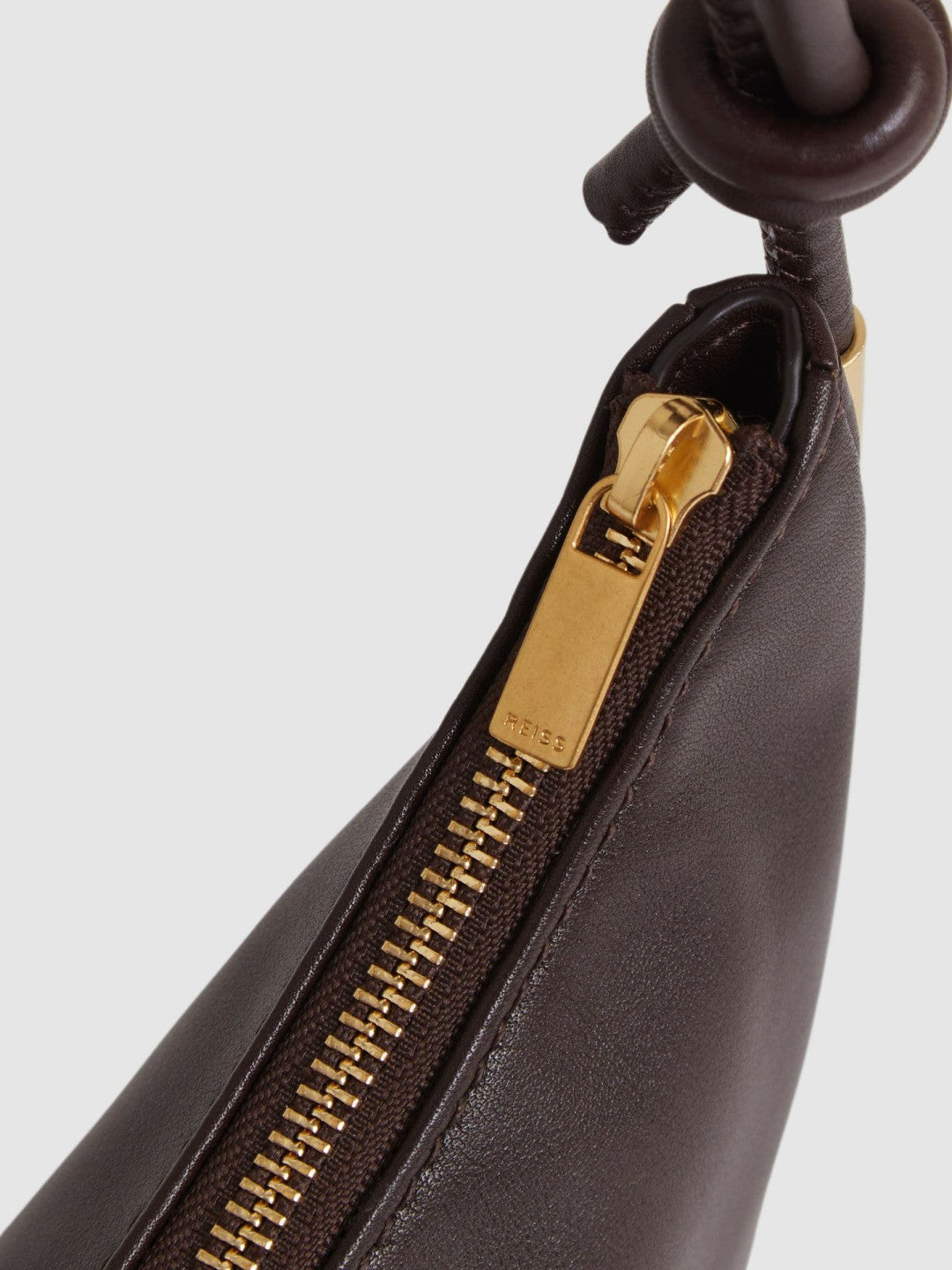 Reiss Savings - Leather Rope Strap Shoulder Bag in Oxblood
