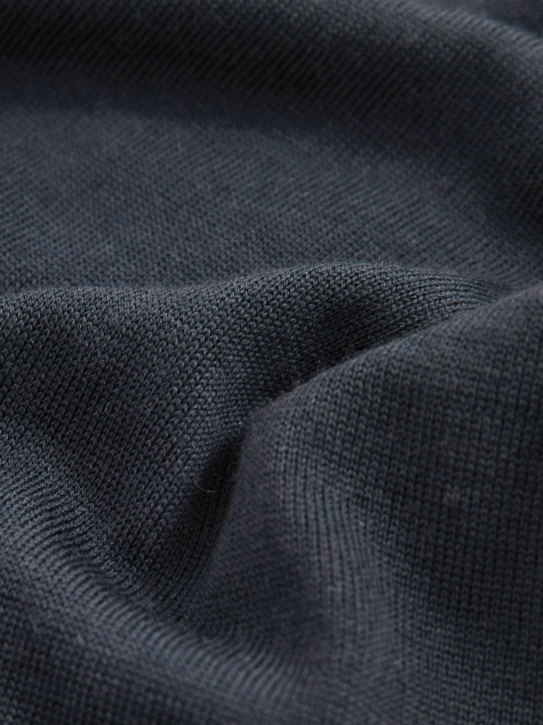 Reiss Deal - Merino Wool Open-Collar Polo Shirt in Midnight Navy