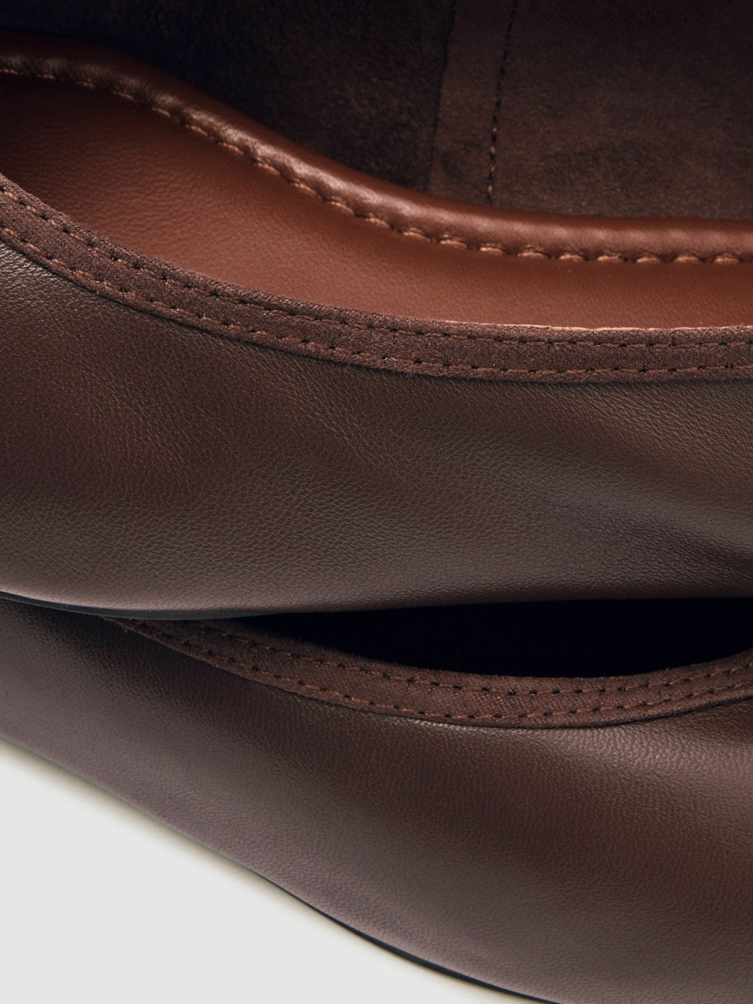 Reiss Nappa Leather Ballet Flats in Brown