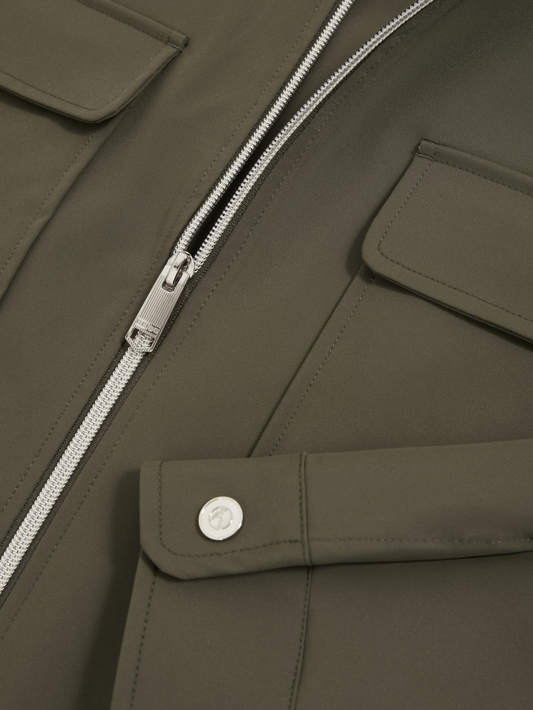 Reiss Technical Zip-Through Overshirt in Green