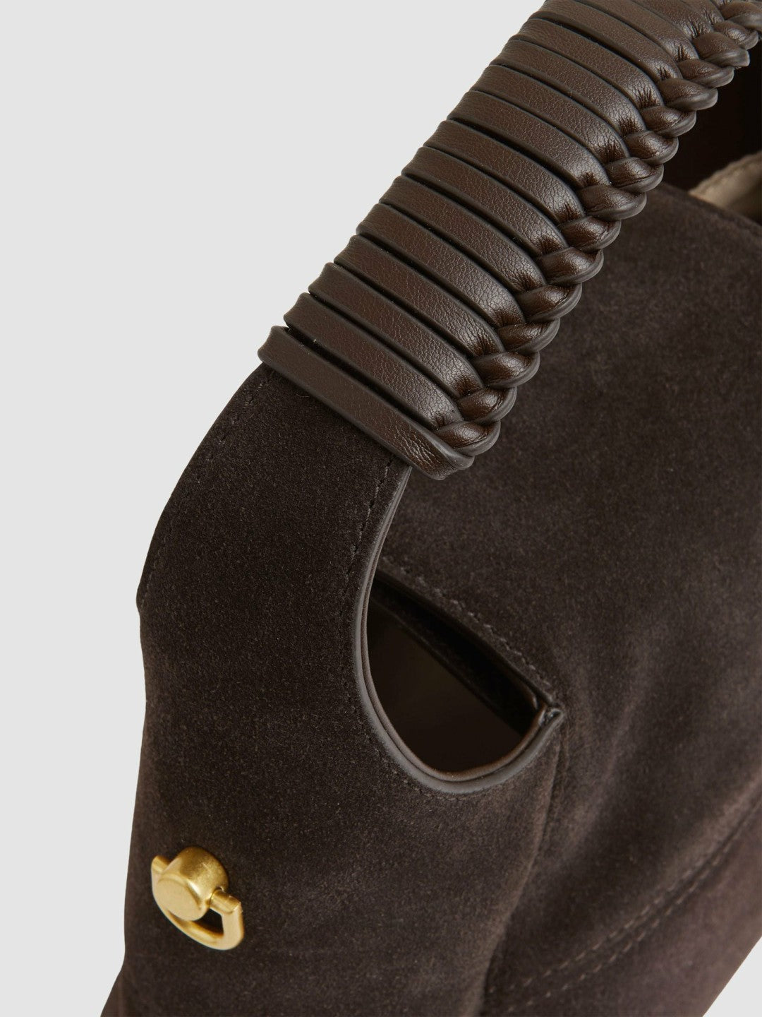 Reiss Suede Shoulder Bag in Chocolate