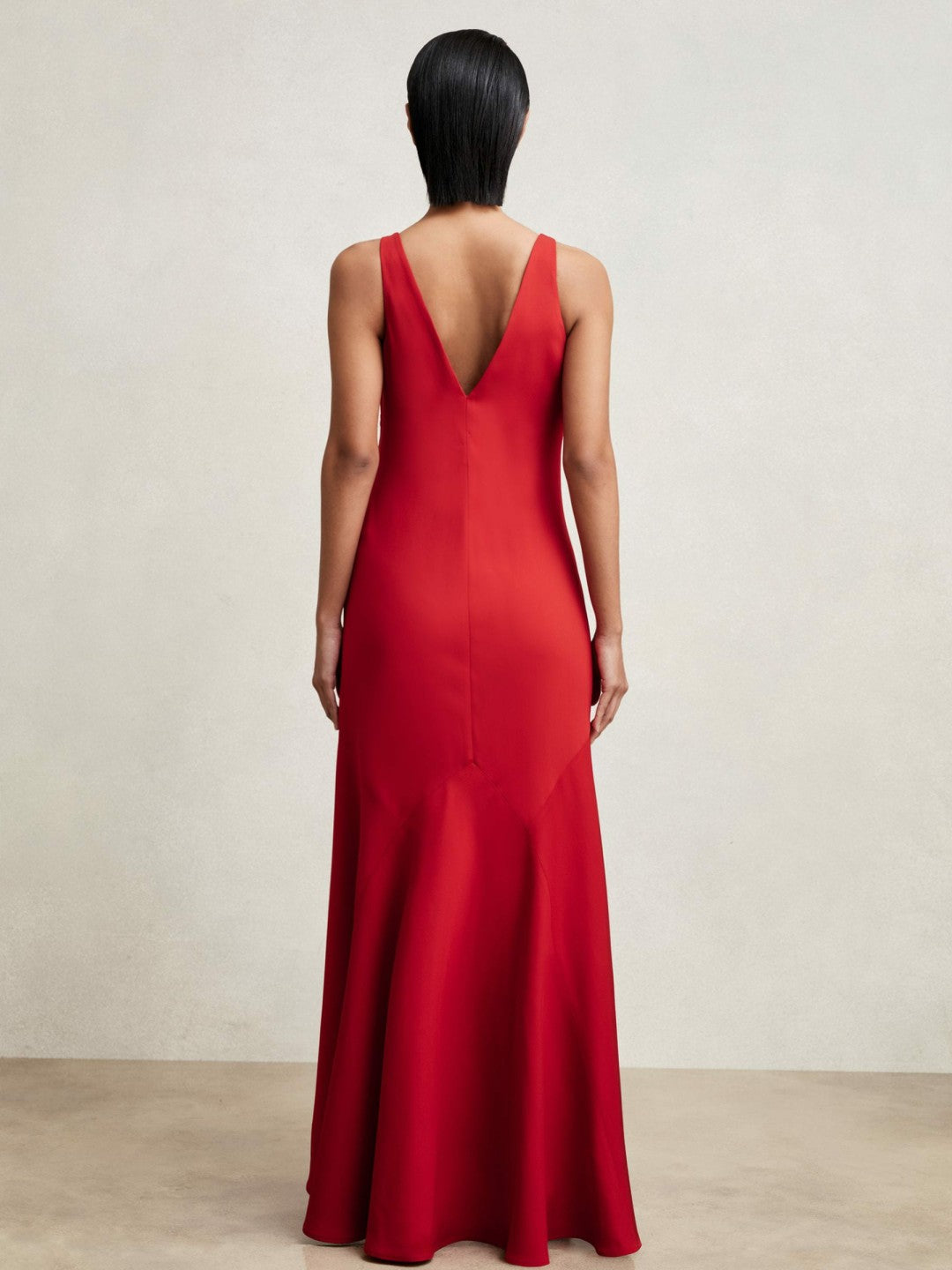 Reiss Cowl-Neck Sleeveless Maxi Dress in Red