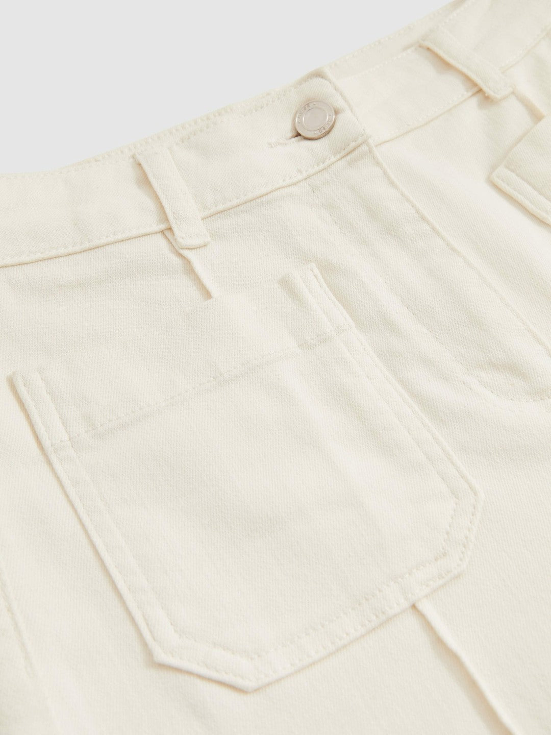 Reiss Petite Patch-Pocket Flared Jeans in Ecru