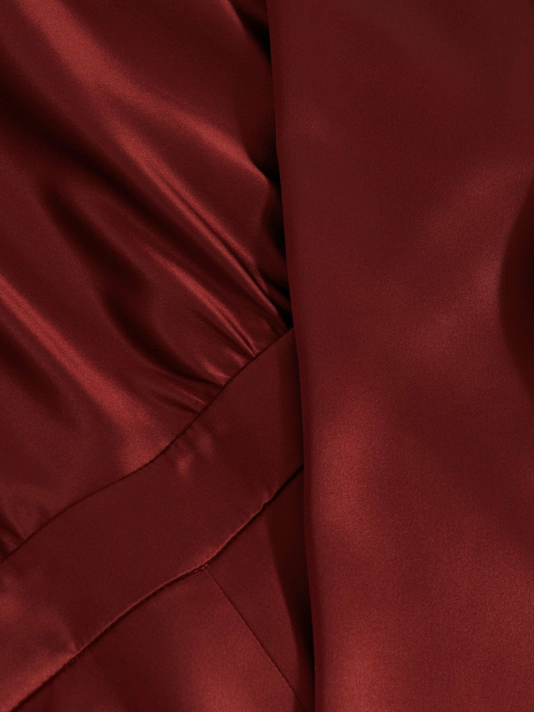 Reiss Satin Cape-Sash Jumpsuit in Dark Red