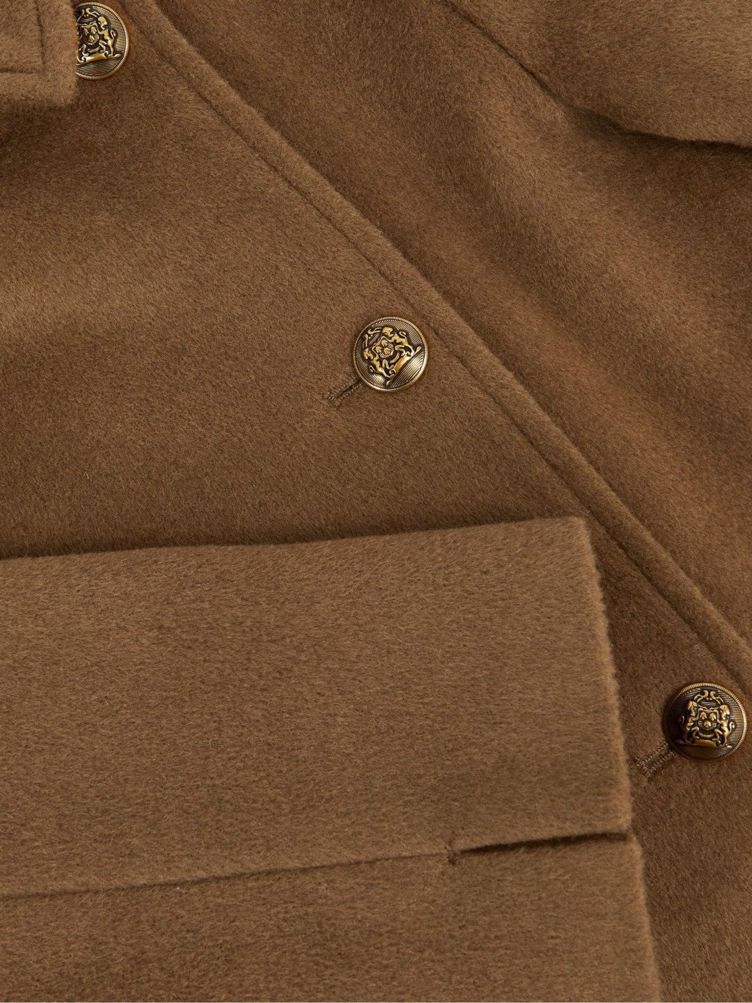 Reiss 3-9 yrs Wool-Blend Double-Breasted Coat in Camel