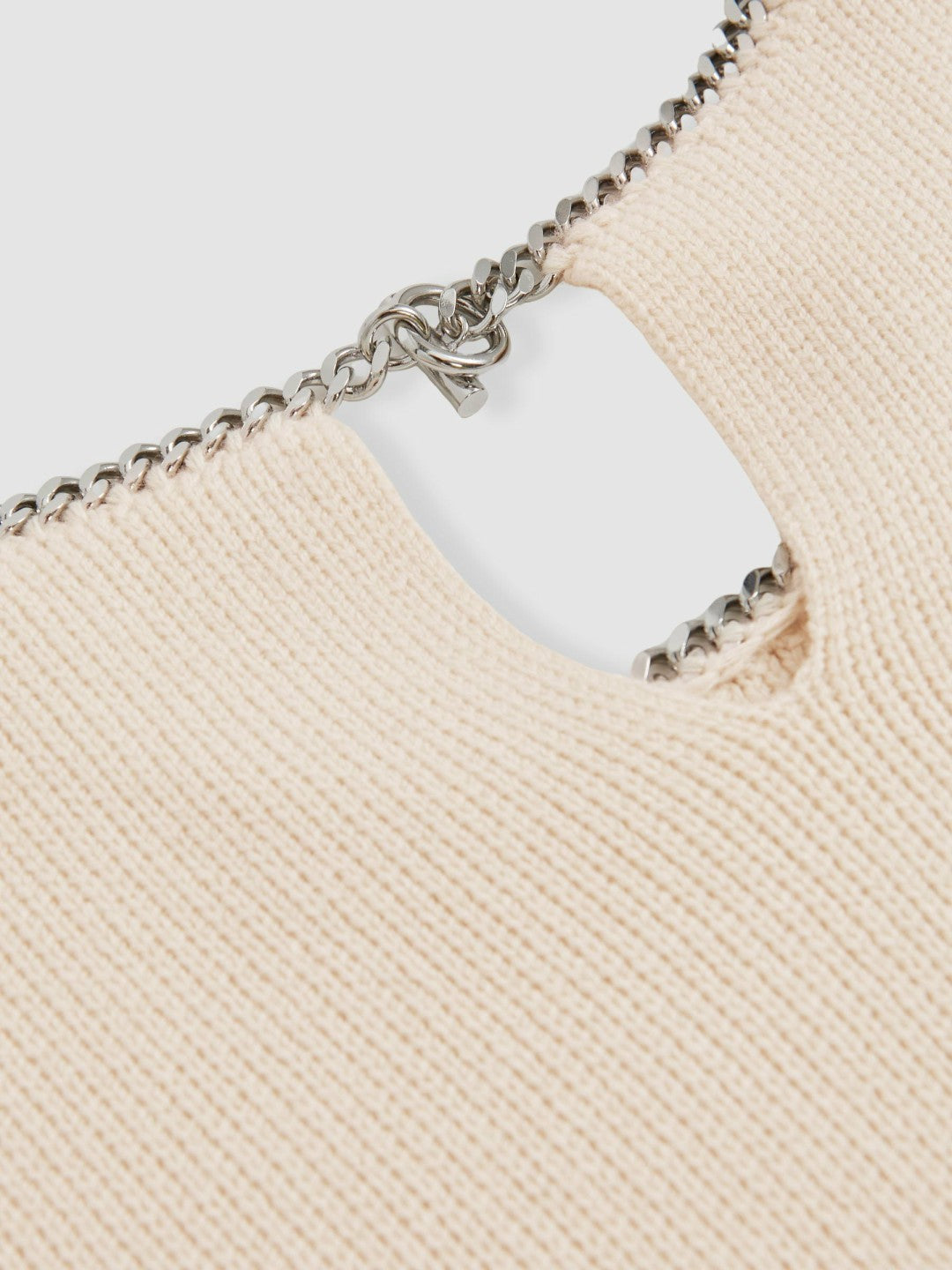 Reiss Wool-Blend Necklace-Trim Jumper with Cashmere in Cream