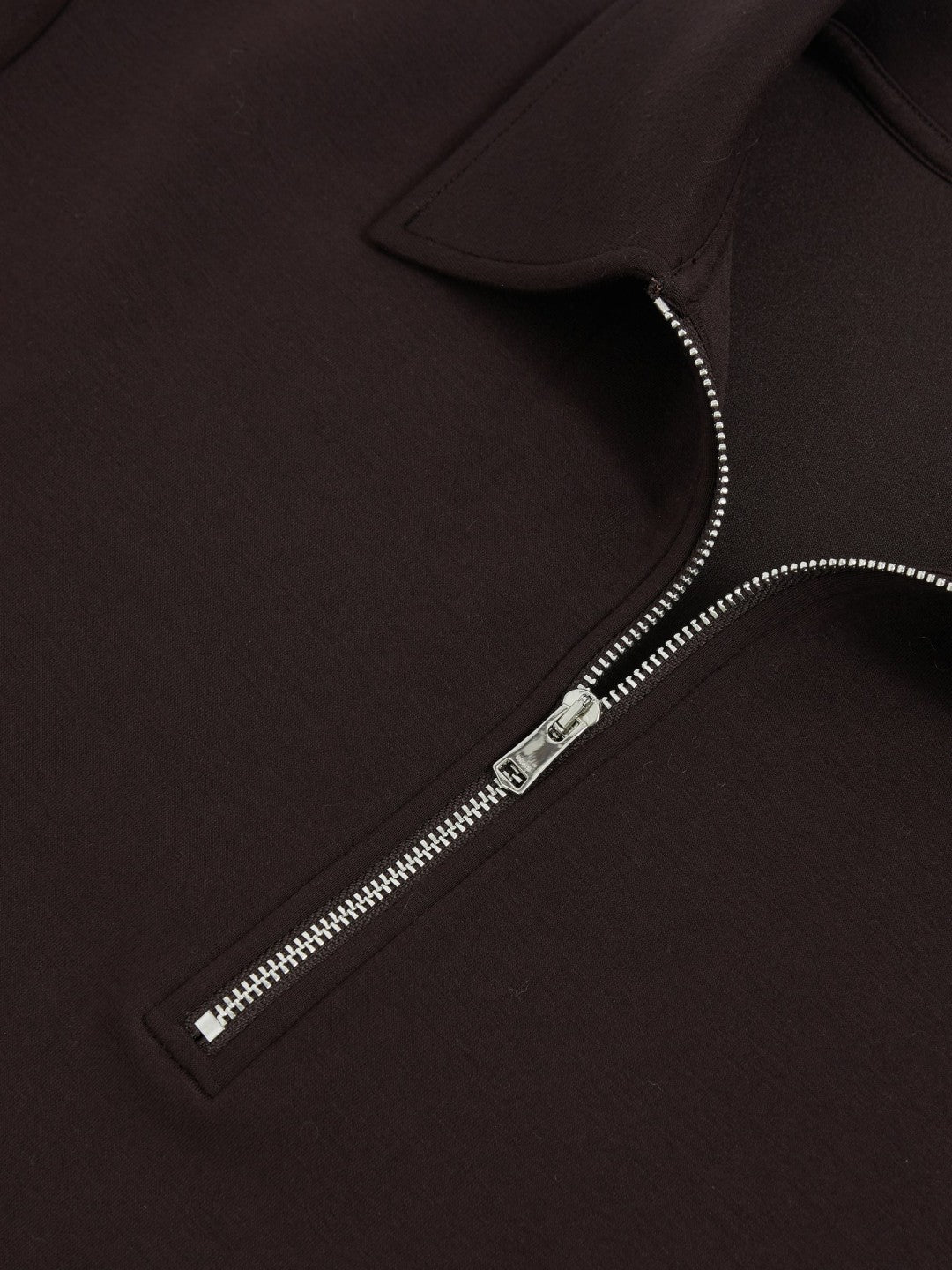 Reiss Short-Sleeve Half-Zip Sweatshirt in Plum Purple