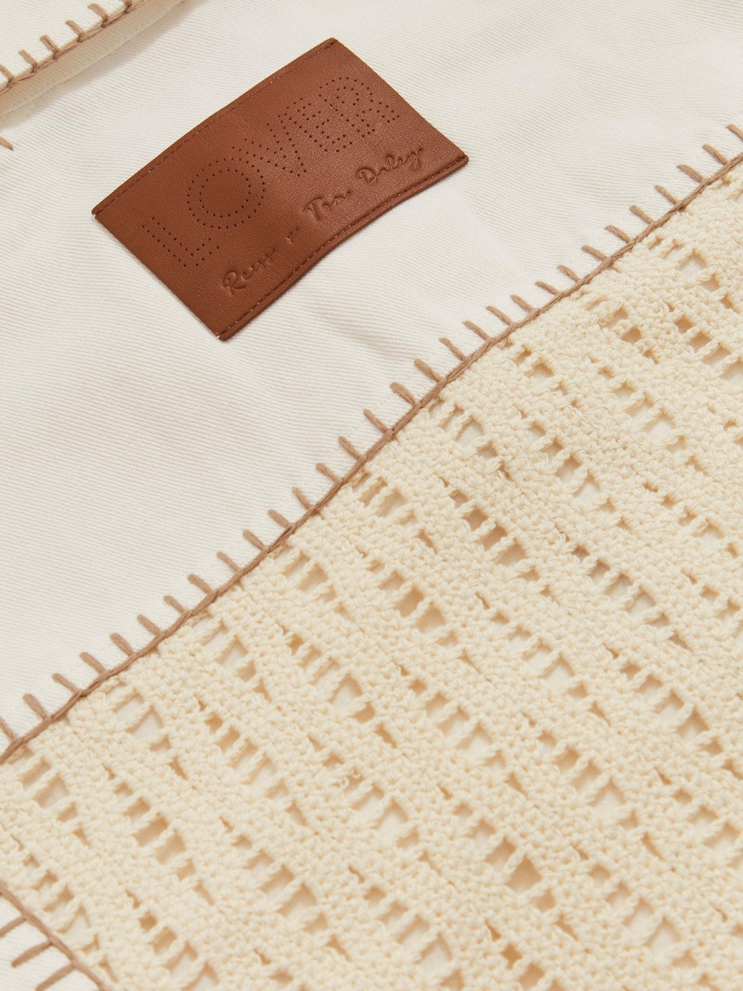 Reiss Affordable - | Tom Daley Crochet Denim Jacket in Off White
