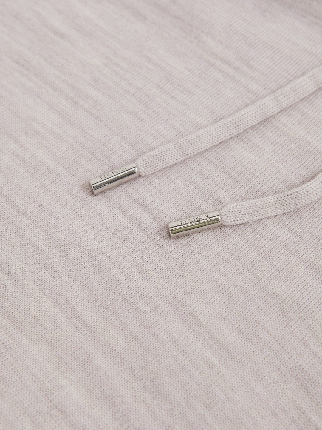Reiss Merino Wool Drawstring Hoodie in Wicker Brown Melange
