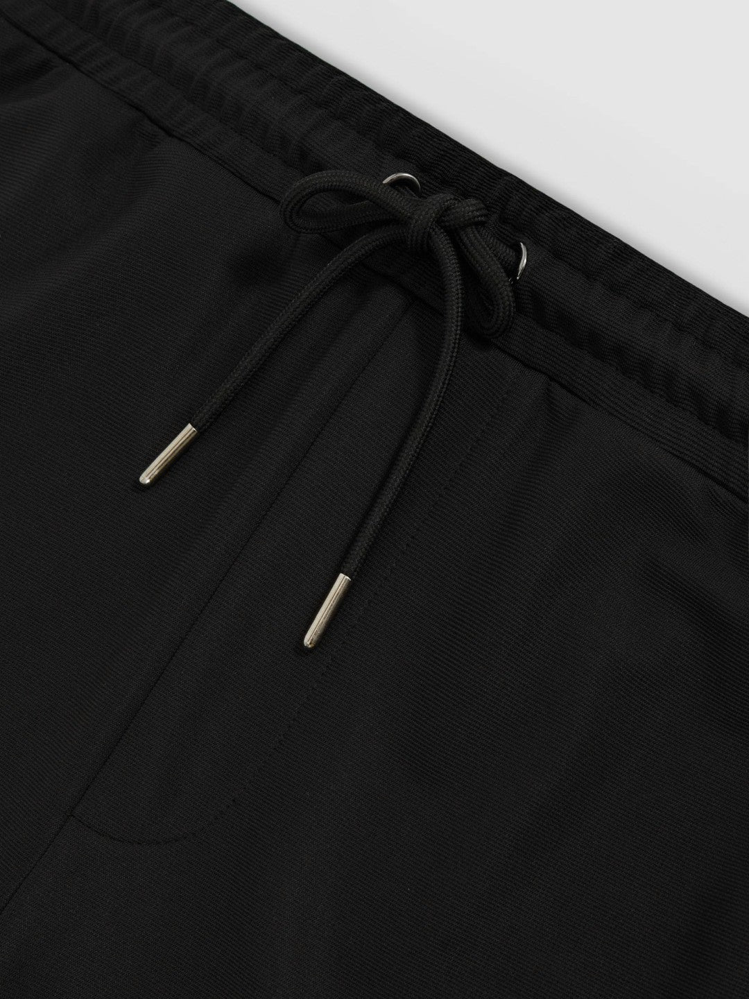 Reiss Textured Drawstring Shorts in Black