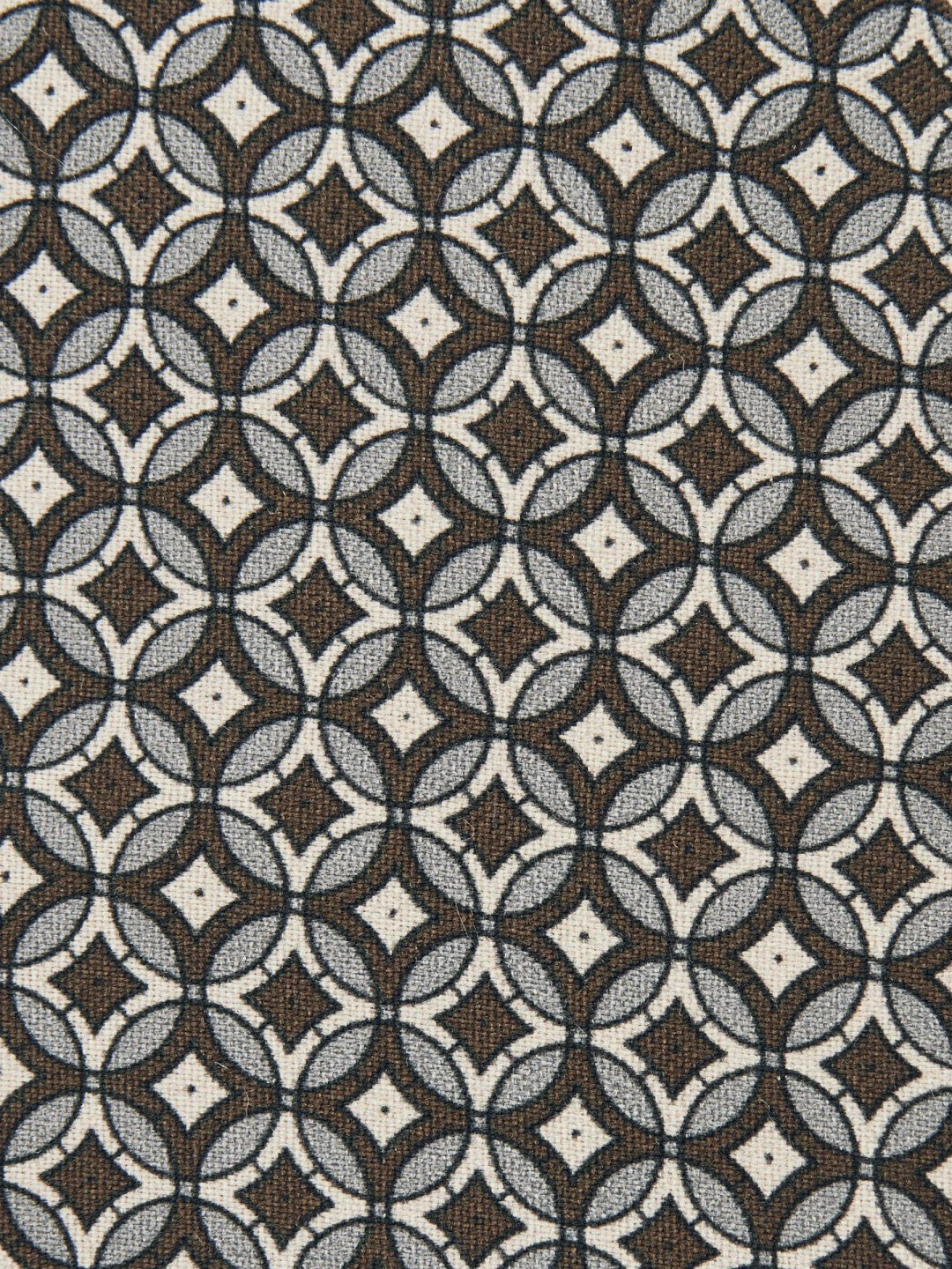 Reiss Value - Silk Geometric-Print Tie in Chocolate Brown Multi