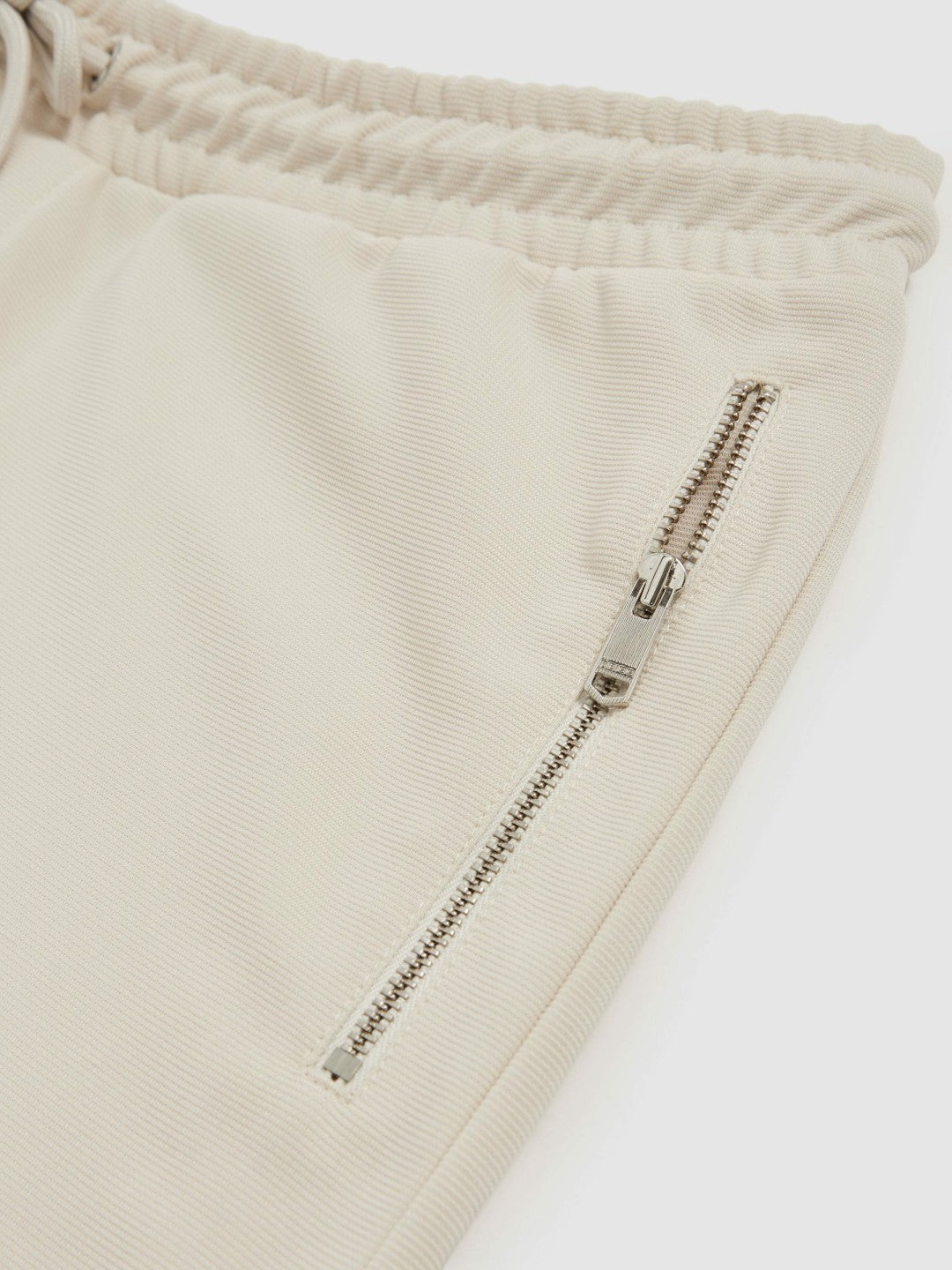 Reiss Textured Drawstring Shorts in Stone