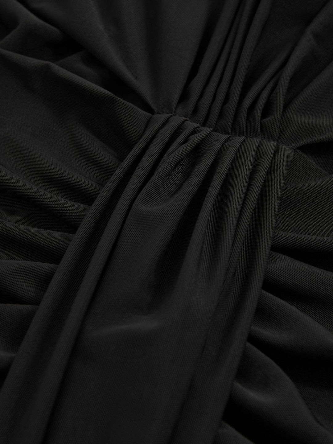 Reiss Petite Sheer Ruched Maxi Dress in Black