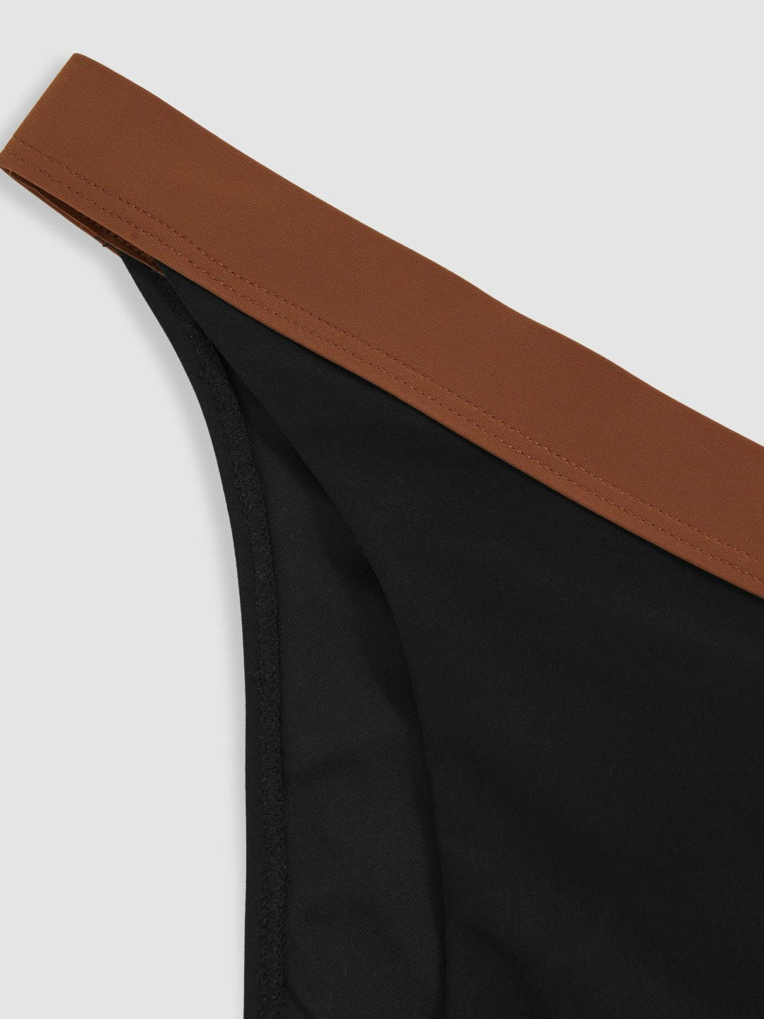 Reiss Contrast-Trim Bikini Bottoms in Black/Tan