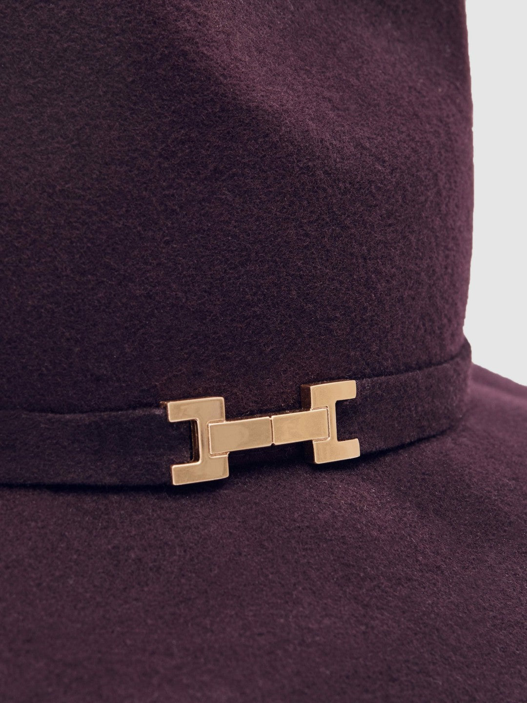Reiss Wool Fedora Hat in Burgundy