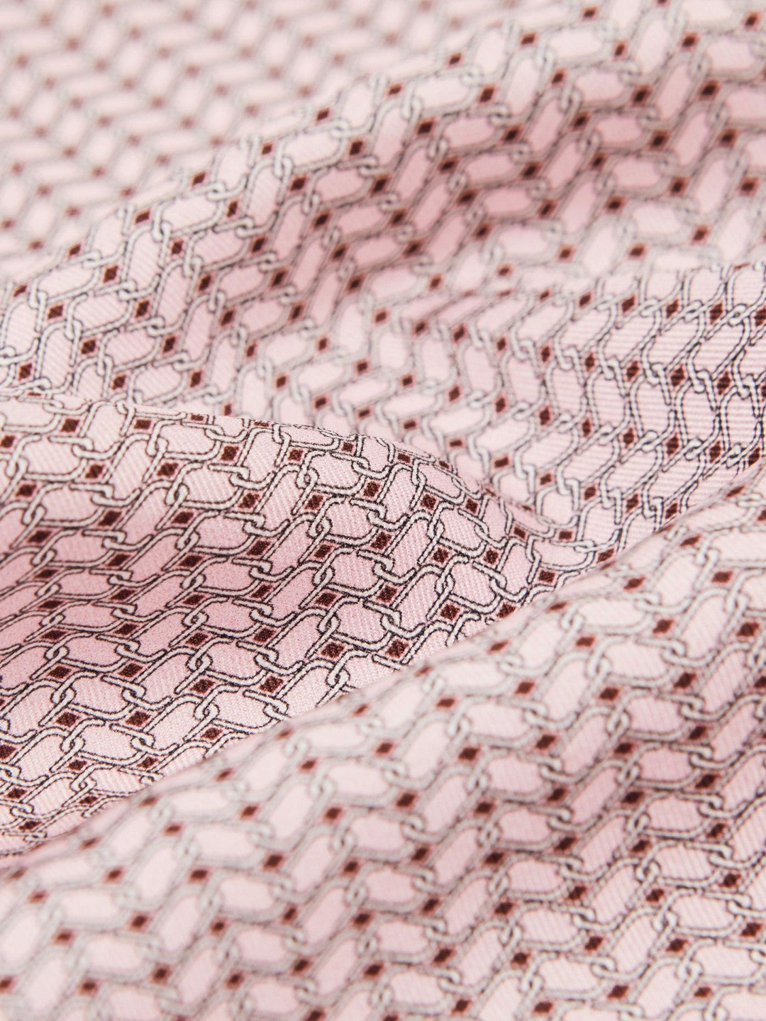 Reiss Featured - Geo Chain Detail Pocket Square in Soft Pink