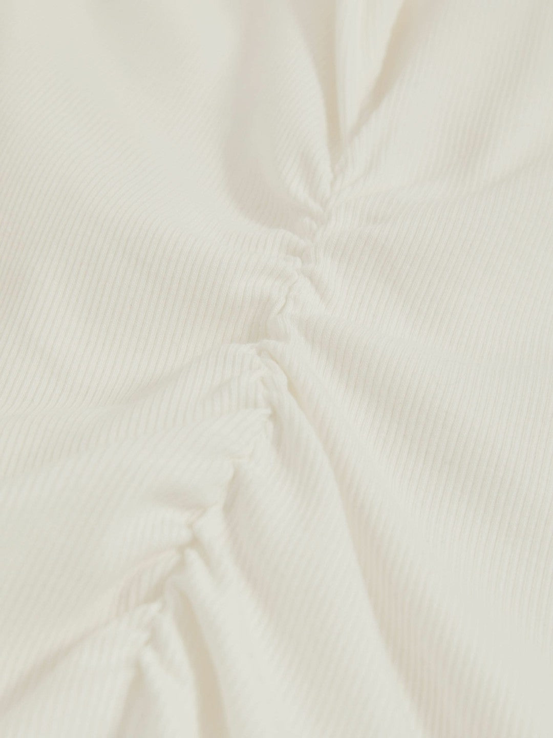 Reiss Stretch-Cotton Ruched Ribbed T-Shirt in White