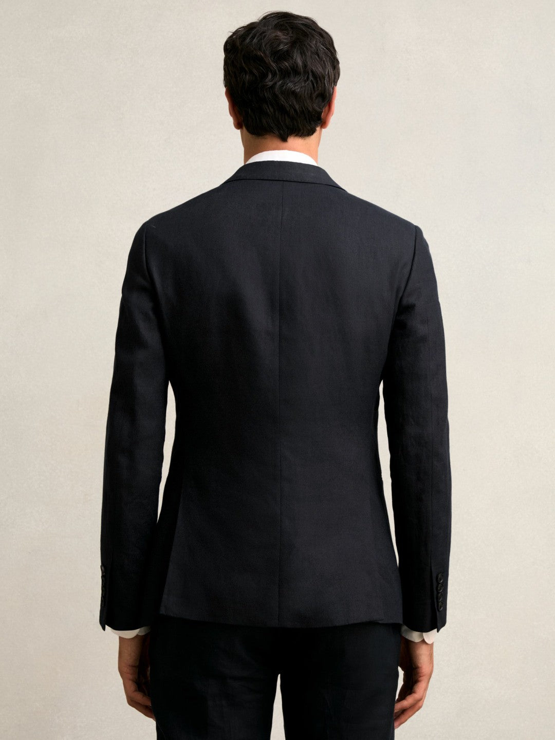 Reiss Slim-Fit Single Breasted Linen Blazer in Navy
