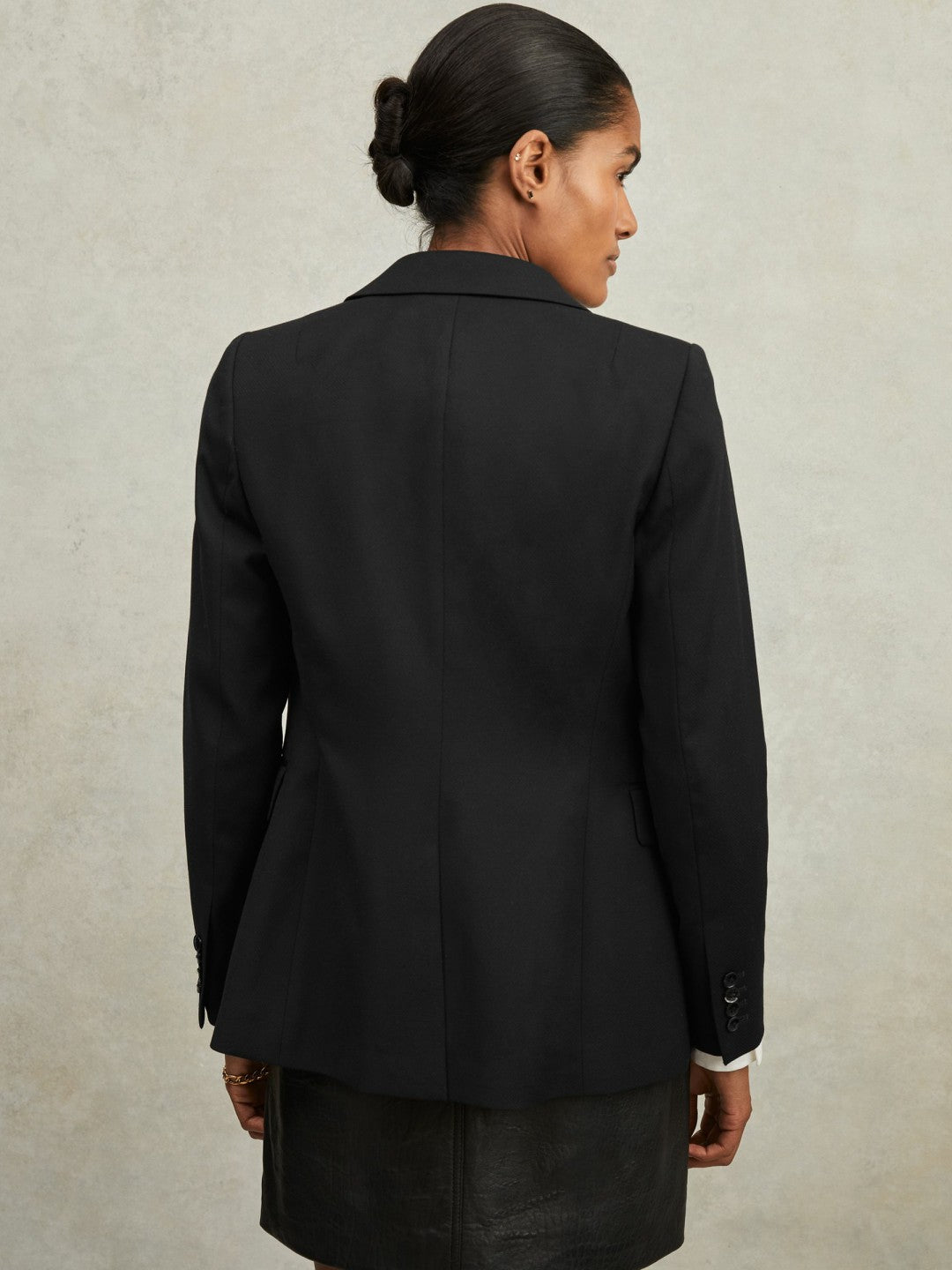 Reiss Single Breasted Suit Blazer in Black
