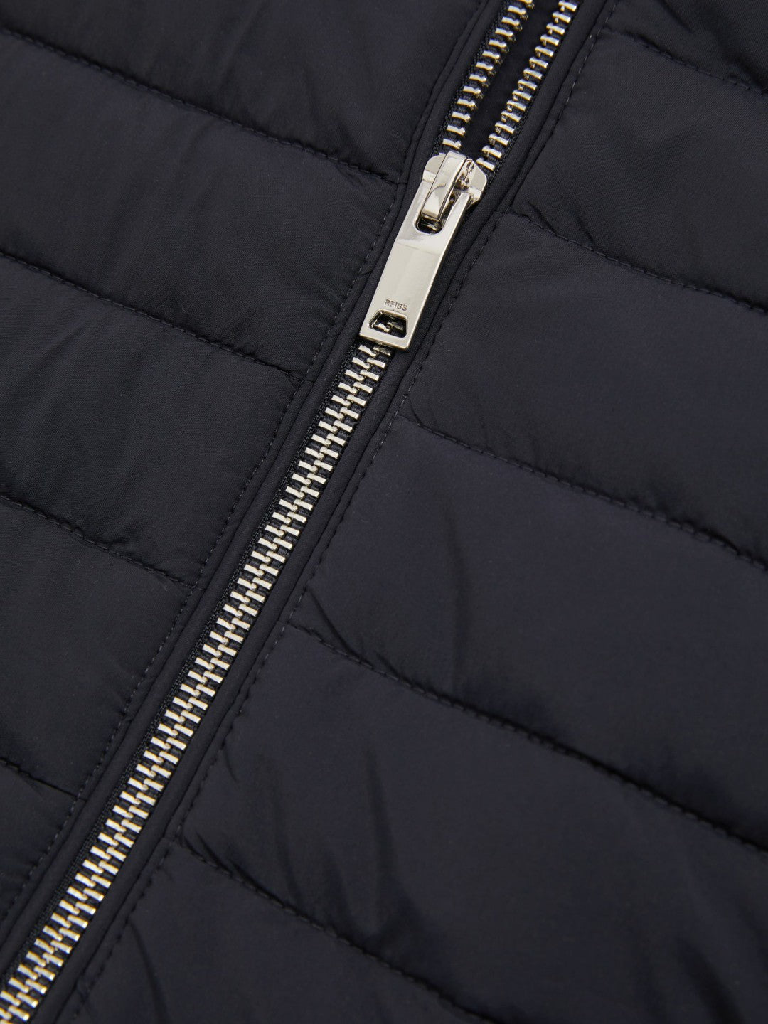 Reiss Hybrid Quilt and Knit Zip-Through Jacket in Navy