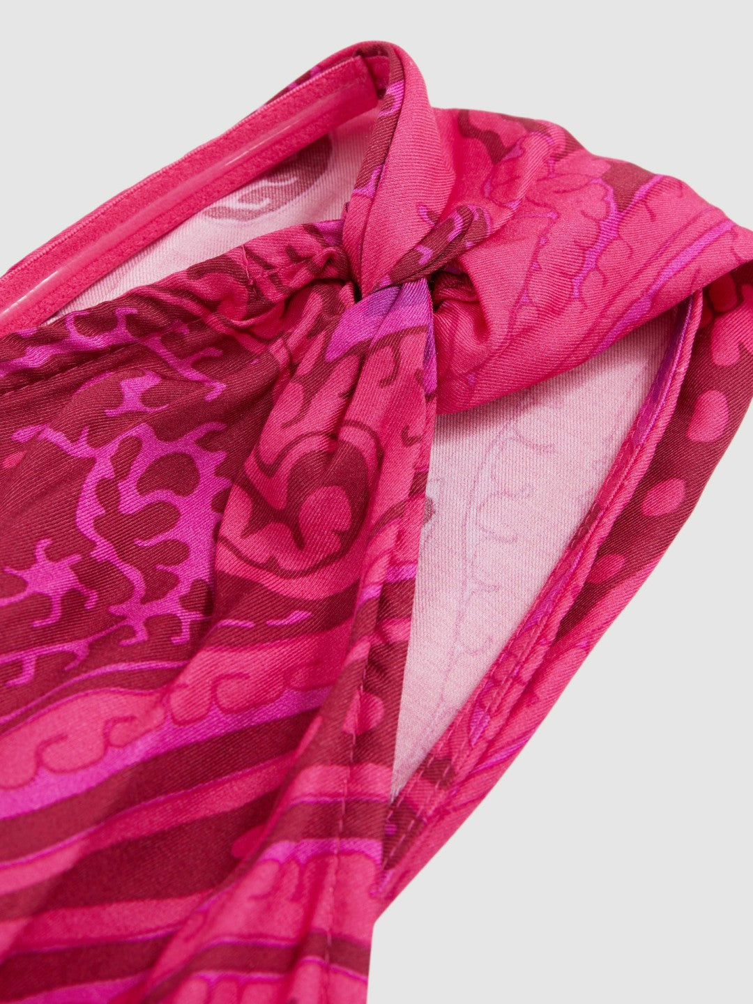 Reiss Paisley-Print One-Shoulder Midi Dress in Pink