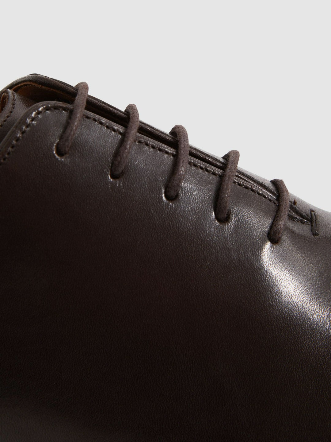 Reiss Leather Lace-Up Shoes in Dark Brown