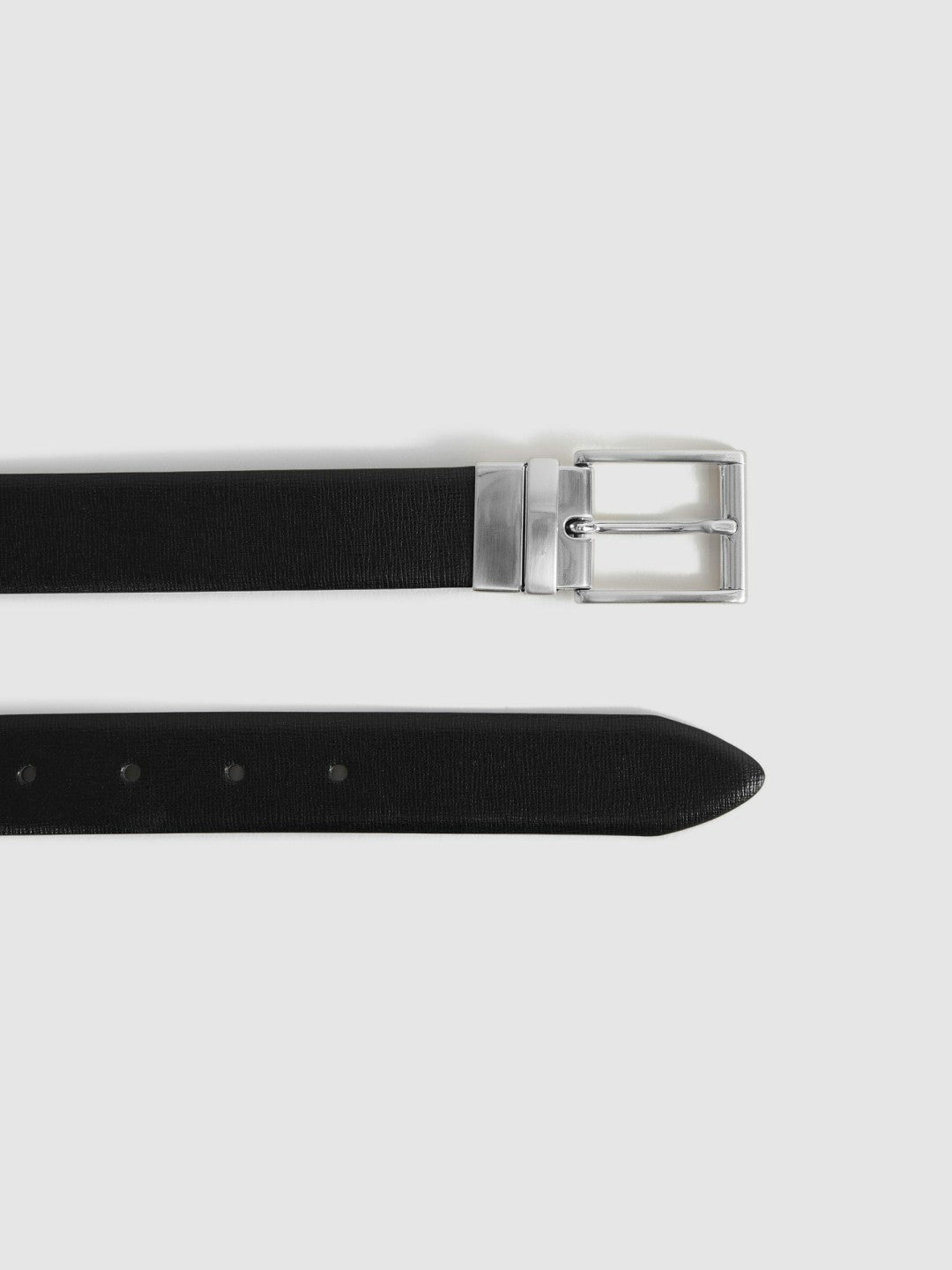 Reiss Affordable - Reversible Leather Belt in Black