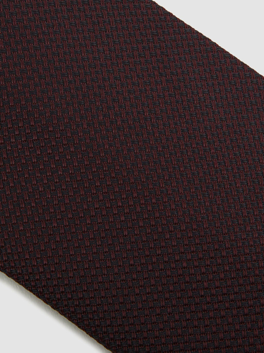 Reiss Textured Silk Blend Tie in Burgundy