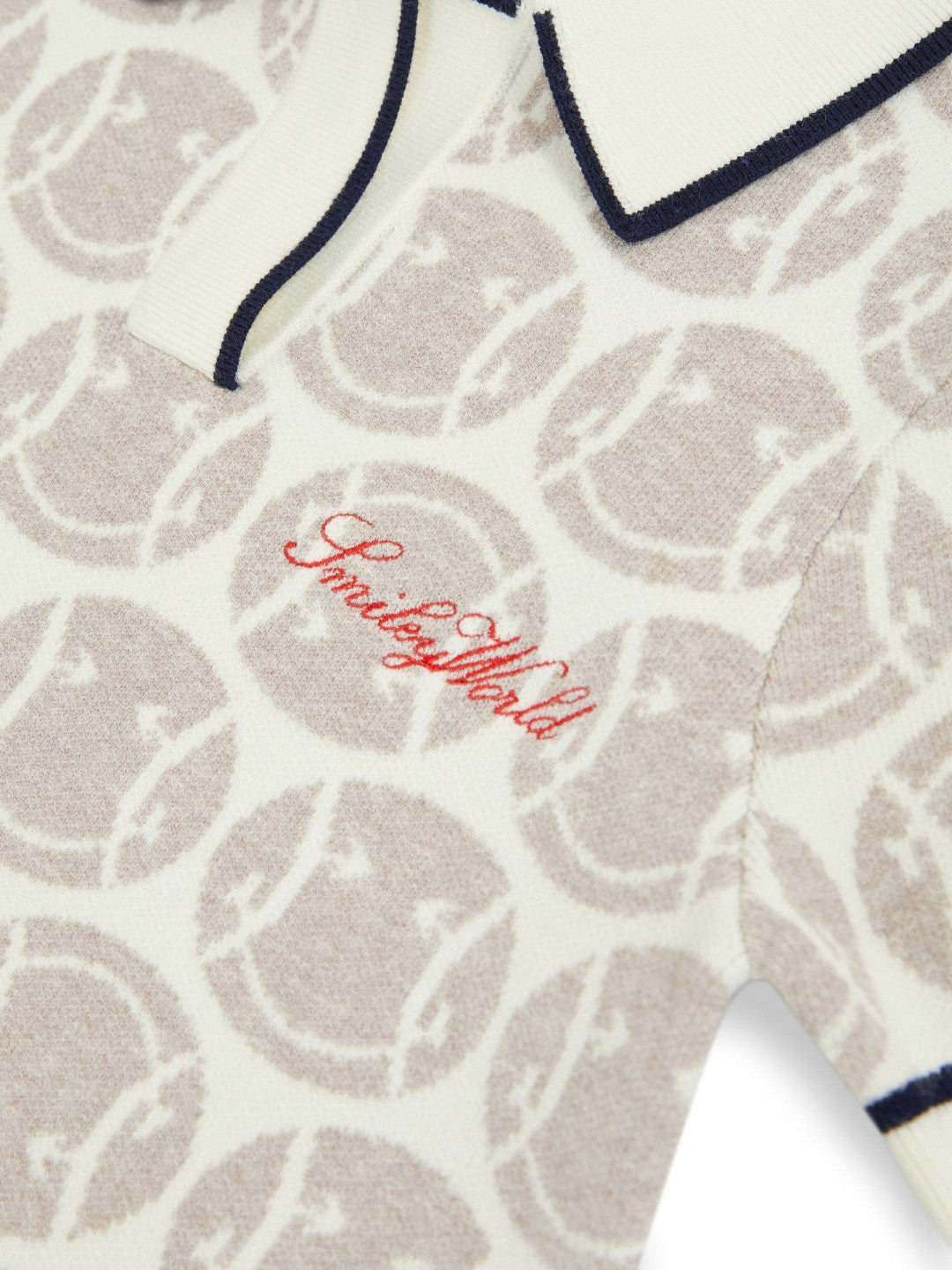 Reiss Deal - 13-14 yrs SmileyWorld Knitted Polo Dress in Off White
